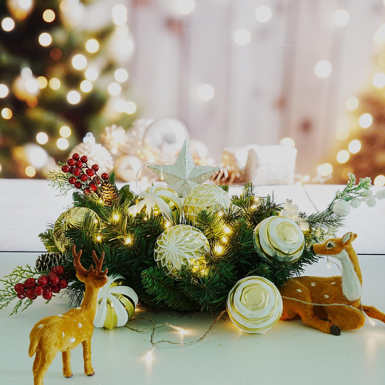 Dohance Christmas Ornaments Set 9ct Christmas Tree Decoration Ornament Balls Decor Baubles for Xmas Trees Decor Holiday Party We