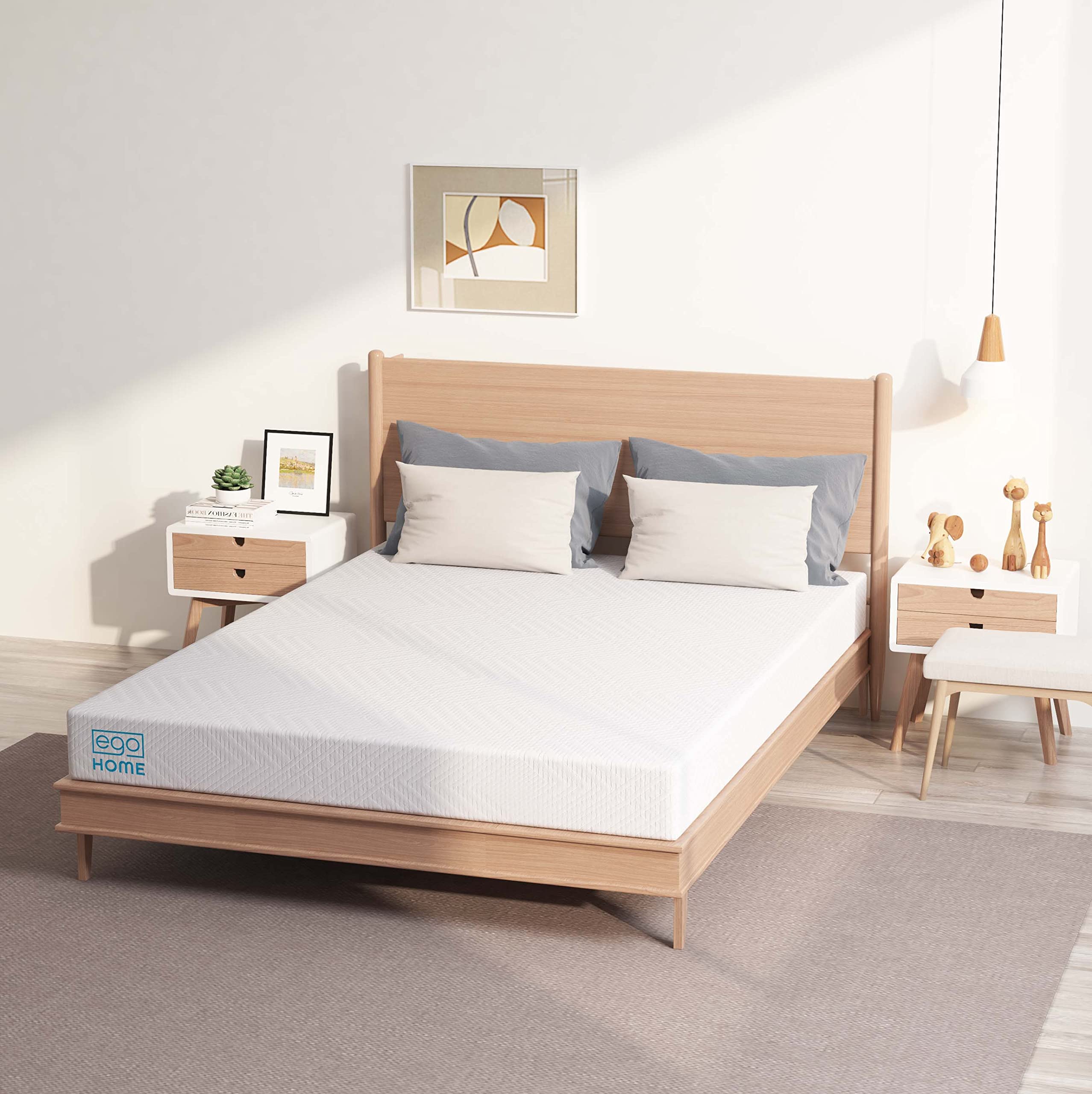 Ego White Medium Firm Full Memory Foam Mattress, Cooling Gel Green Tea Mattress Bed In A Box, Certipur-Us Certified, Double Matt