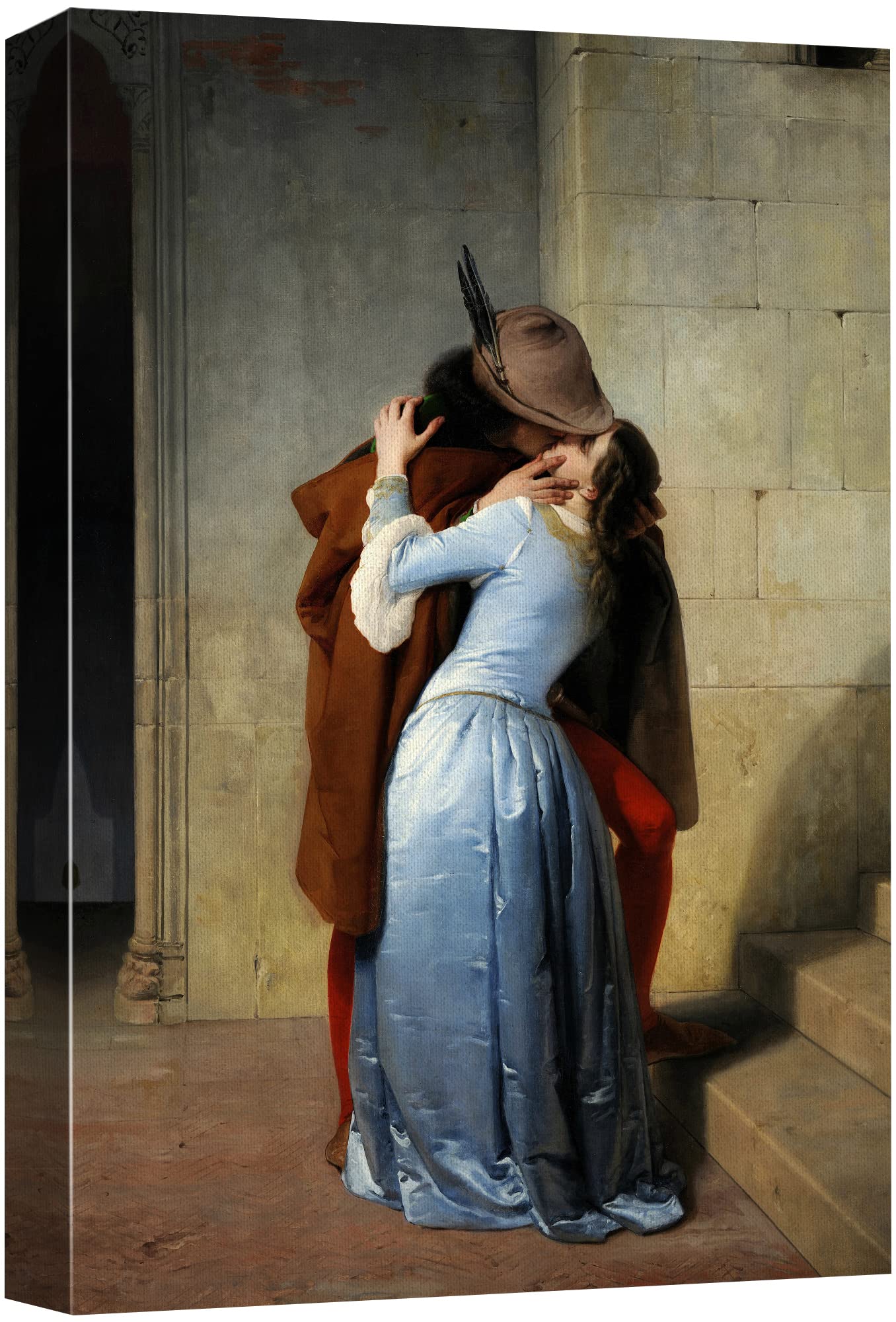 The Kiss (Il Bacio) By Francesco Hayez - Canvas Print Wall Art Famous Painting Reproduction - 32'' X 48''
