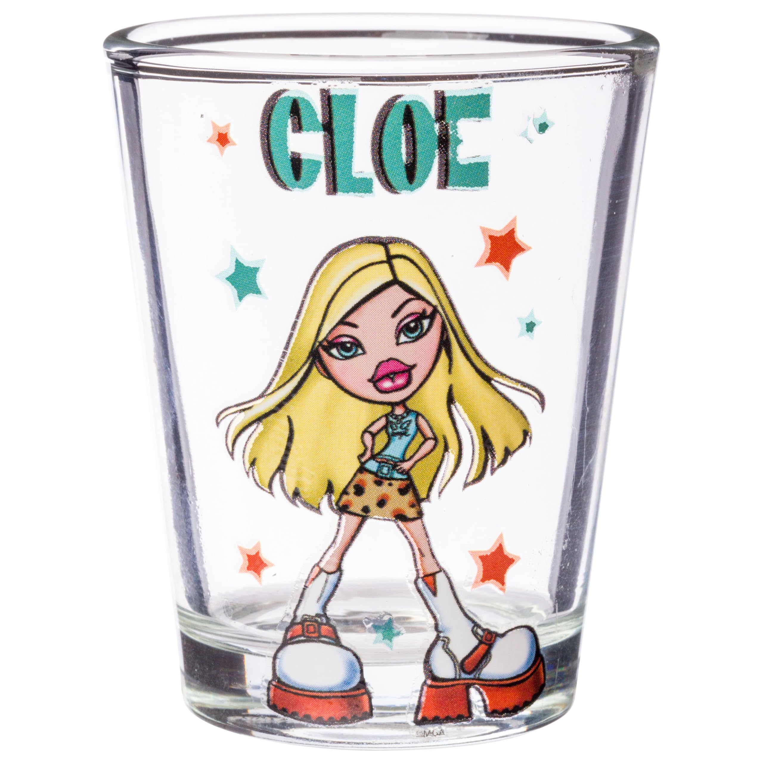 Silver Buffalo Bratz Dolls Fashionista Stars Featuring Jade, Yasmin, Cloe, And Sasha 4 Pack Mini Glasses, 1.5 Ounces