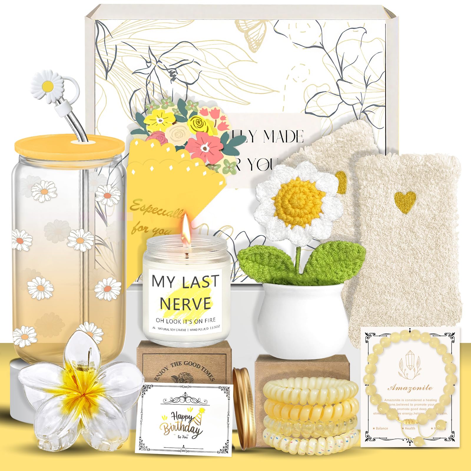 Birthday Gifts for Women, Teen Girls, Her, Unique Happy Birthday Gift Baskets for Best Friend Sister Daughter, Women Gifts Box f
