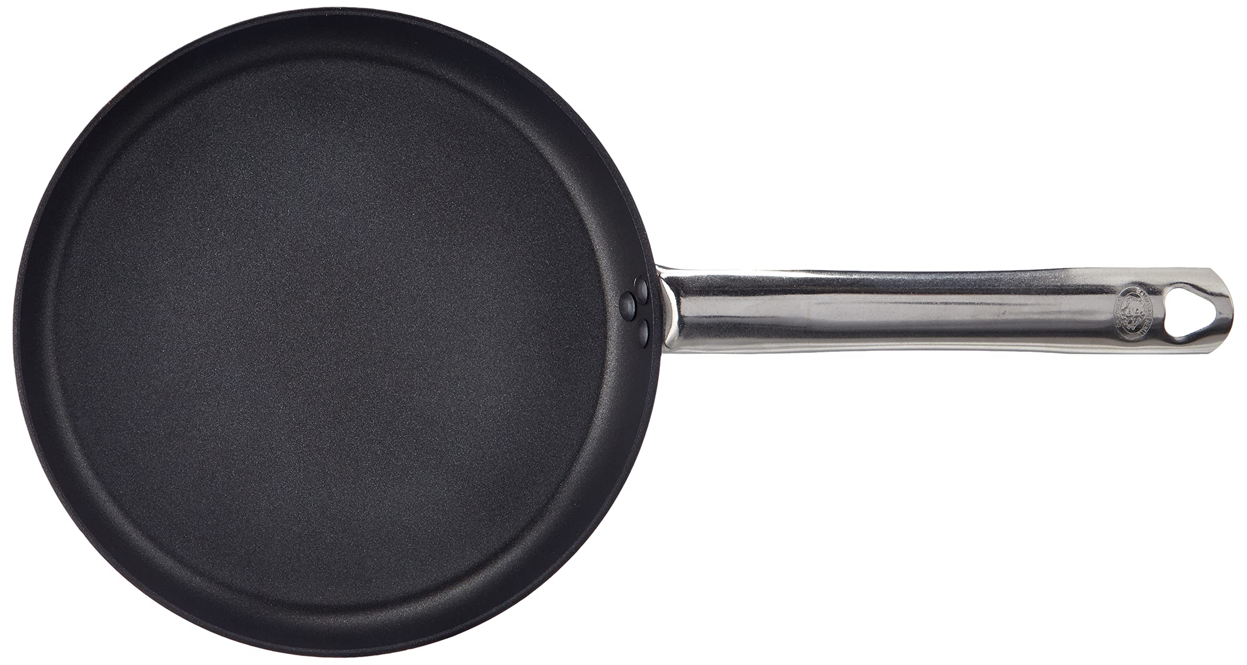 Pentole Agnelli Crespelle Professional Aluminium Anti-Adherent Pancake Pan 3 Mm. With 1 Handle, Diameter 24 Cm, Black