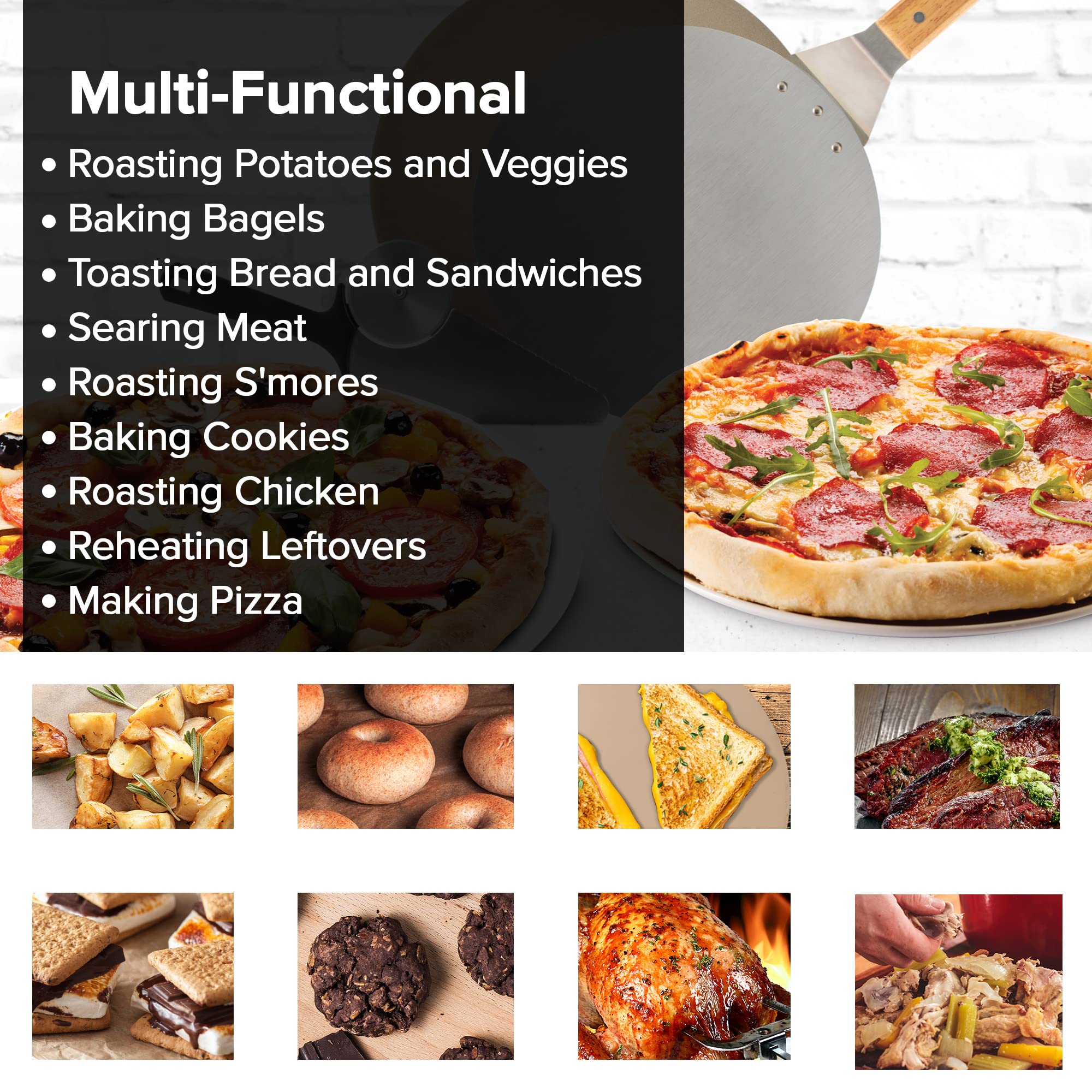 Nuwave 2Pc Pizza Kit, 10    Stainless Steel Pizza Peel, Stainless Steel Pizza Cutter/Server Combo, Great For Thin And Thick Pizz