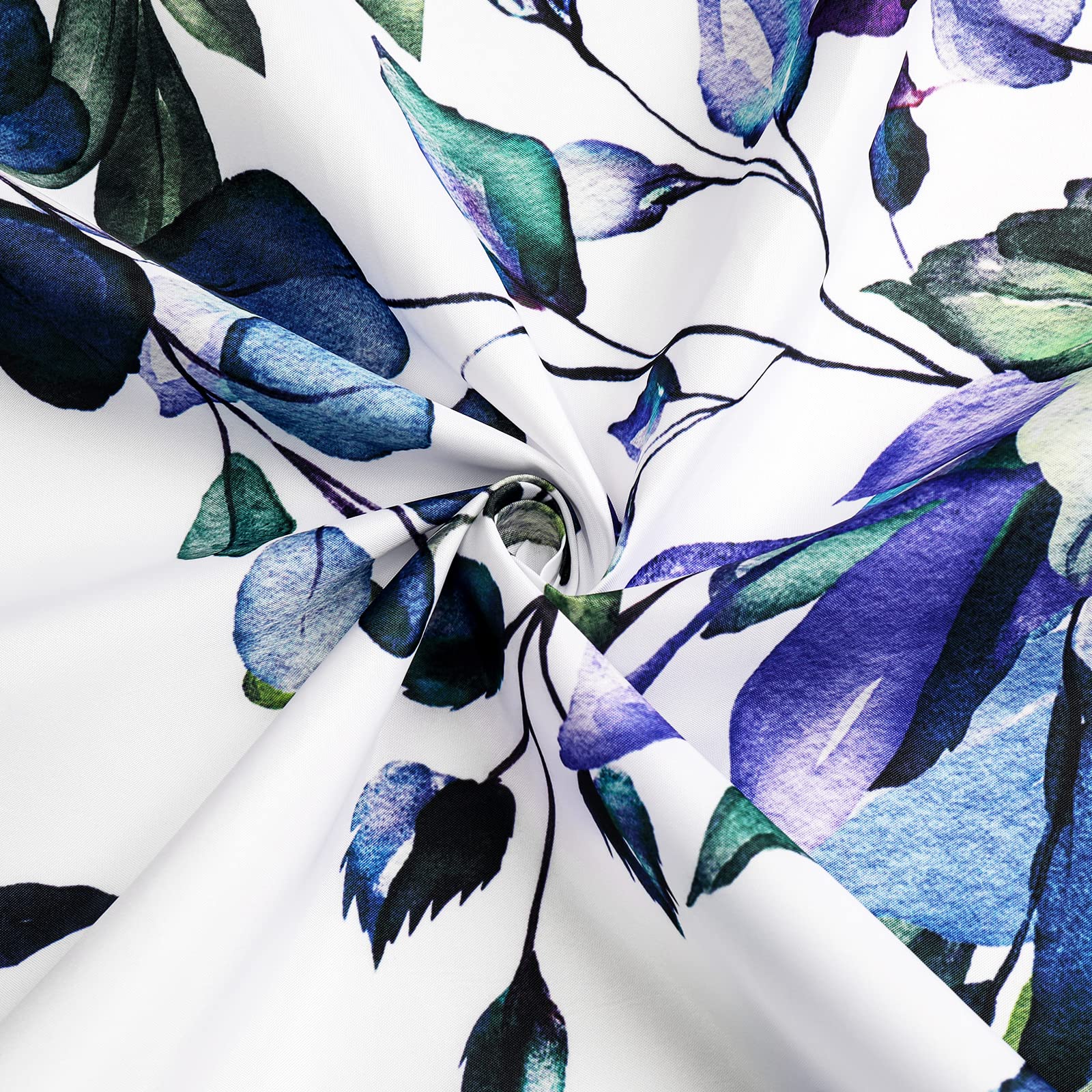 Gibelle Extra Long Shower Curtain 72 X 84, Green Eucalyptus Leaves Shower Curtain, Watercolor Floral Plant Bathroom Curtains Sho