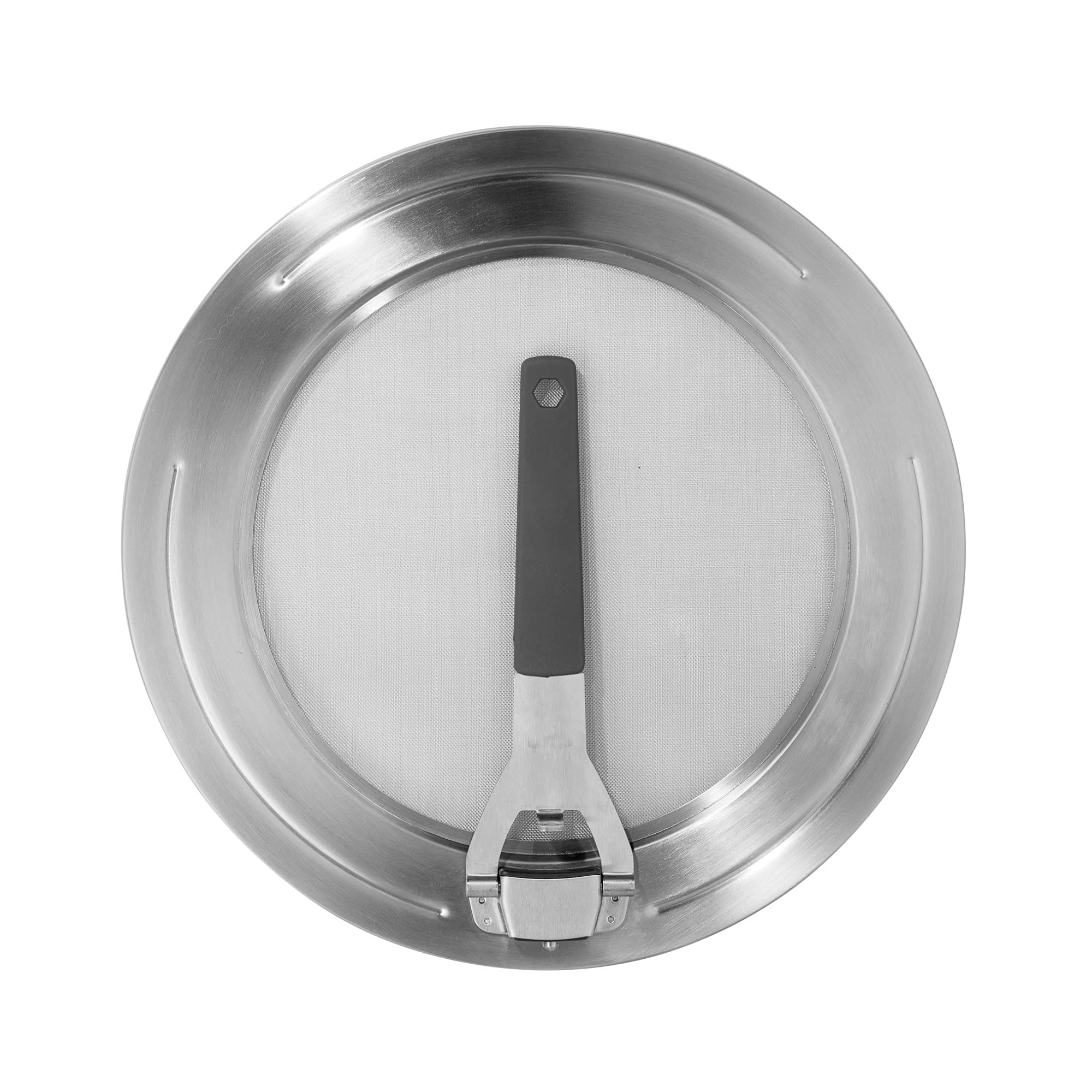 Oggi Stainless Steel Splatter Guard - 12.5'' With Space Saving Folding Handle