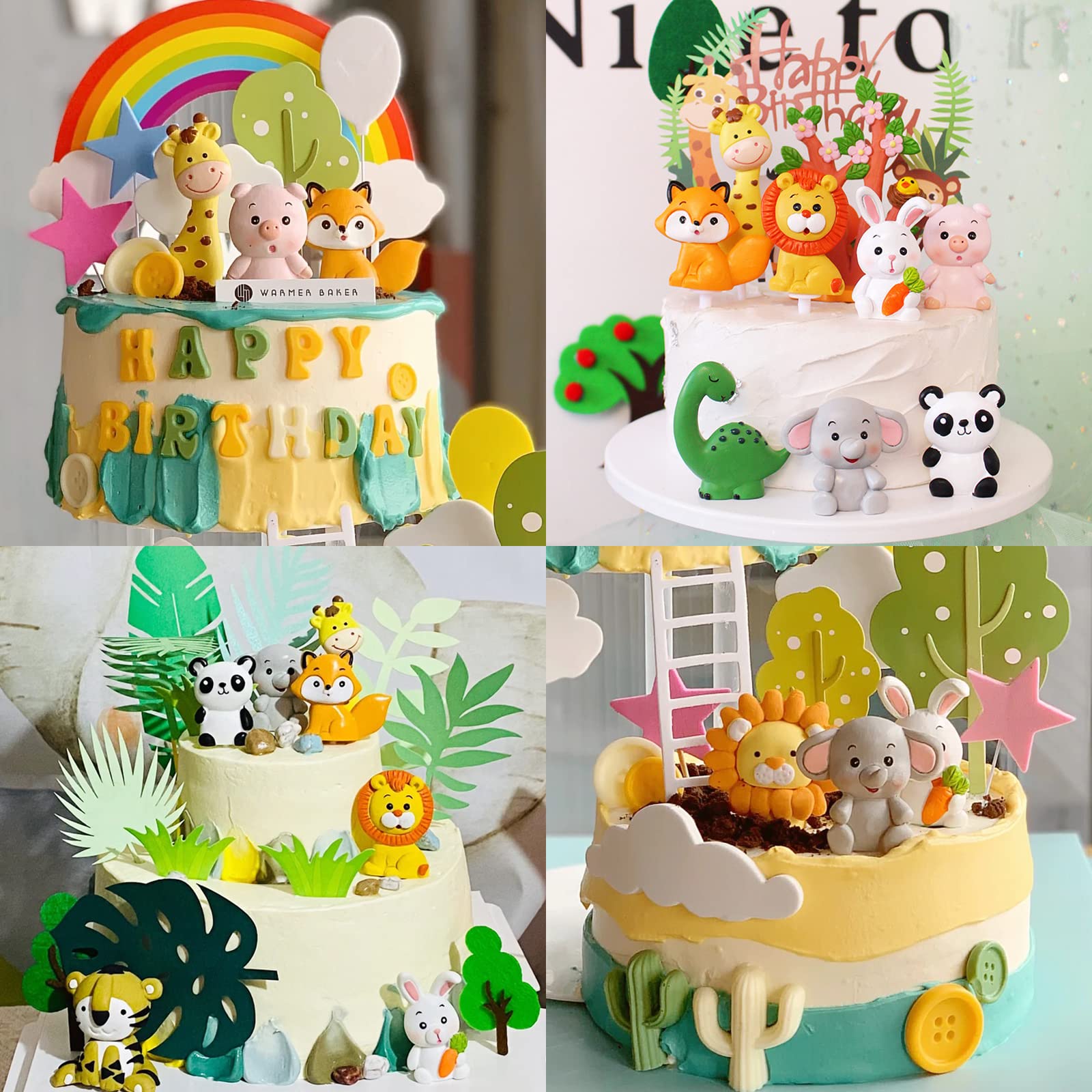 Animal Fondant Molds, Lion Rabbit Chocolate Molds, Giraffe Elephant Dinosaur Silicone Molds, Turtle Leaf Cake Decorating Molds F