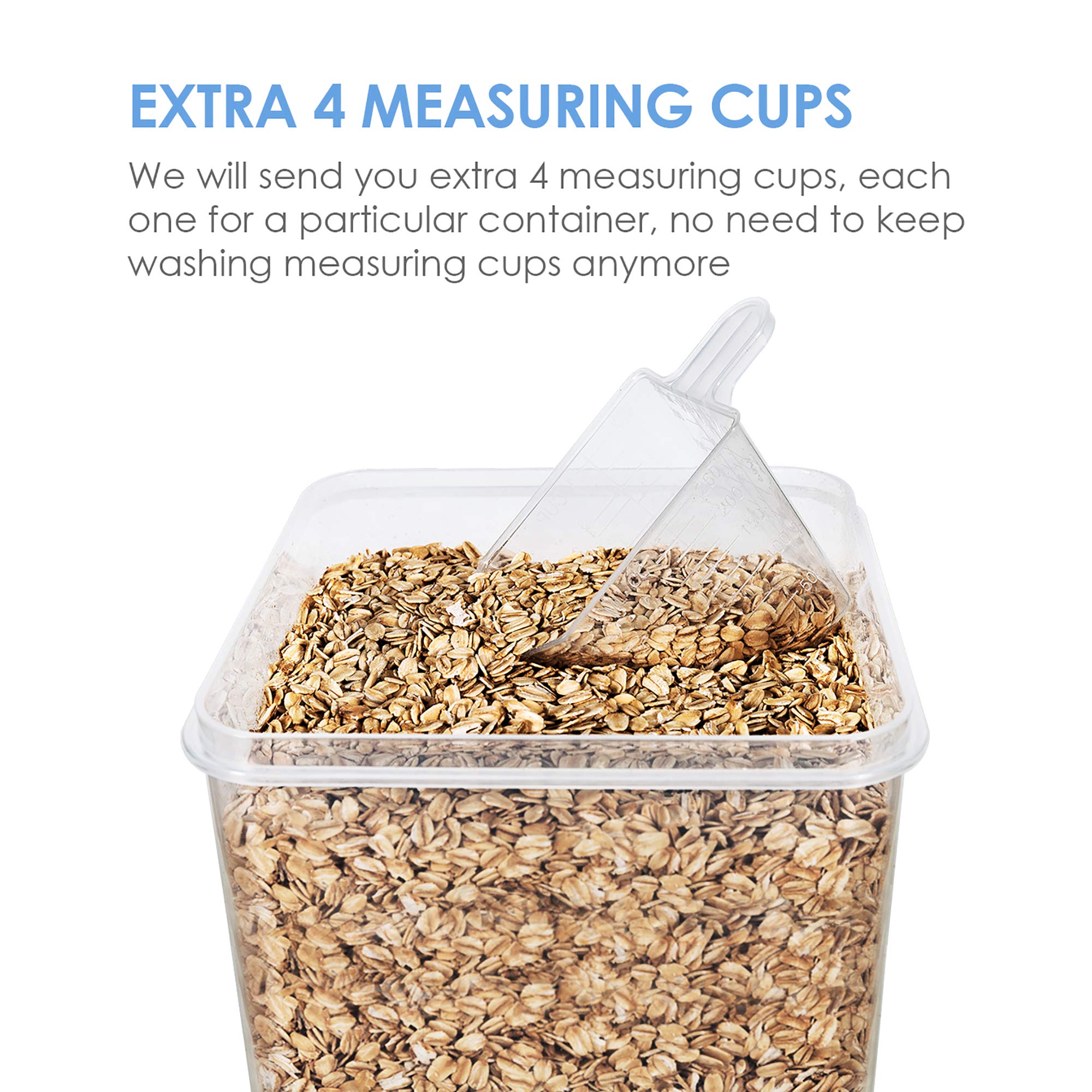 Vtopmart Extra Large Tall Airtight Food Storage Containers 4 Pieces 5.9Qt / 6.5L-Plastic Pba Free Kitchen Pantry Storage Contain