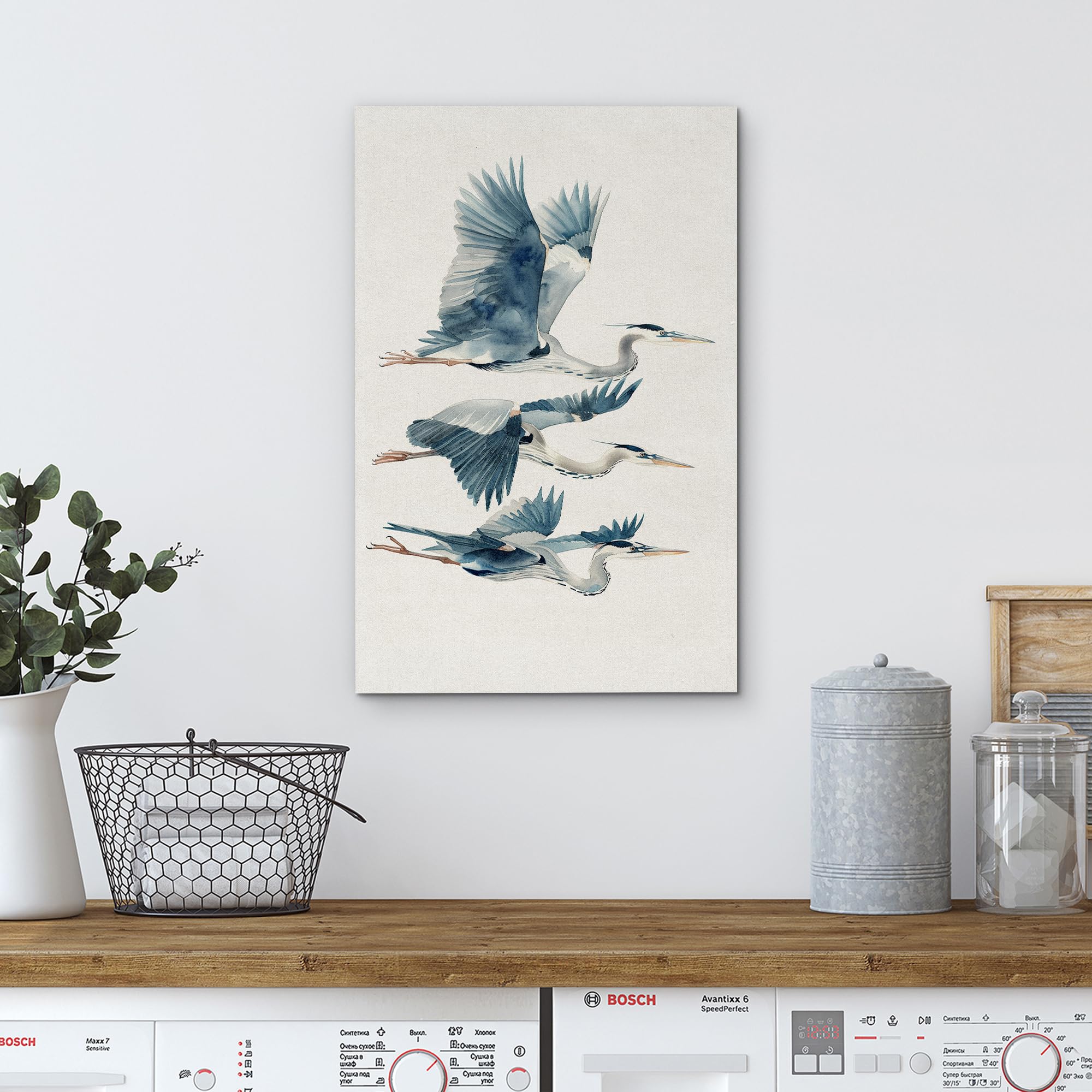 Wall26 Canvas Print Wall Art Flight Of The Cranes Graceful Bird In Motion Illustrations Modern Art Decorative Multicolor Zen Rus