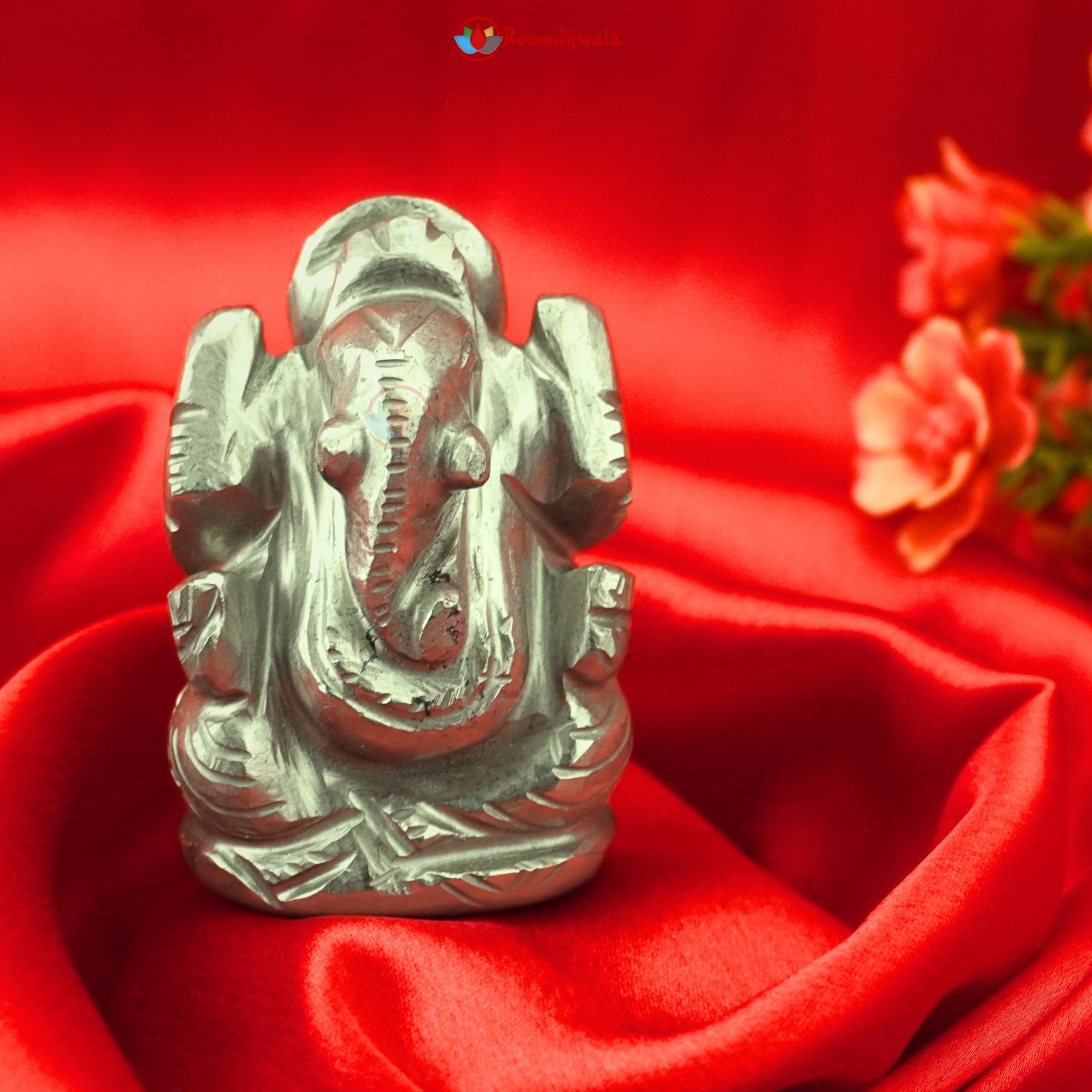 Remedywala Charged Golden Pyrite Ganesh Idol Small Beautiful Pyrite Ganesha Idol (100-150 Gms Approx.)