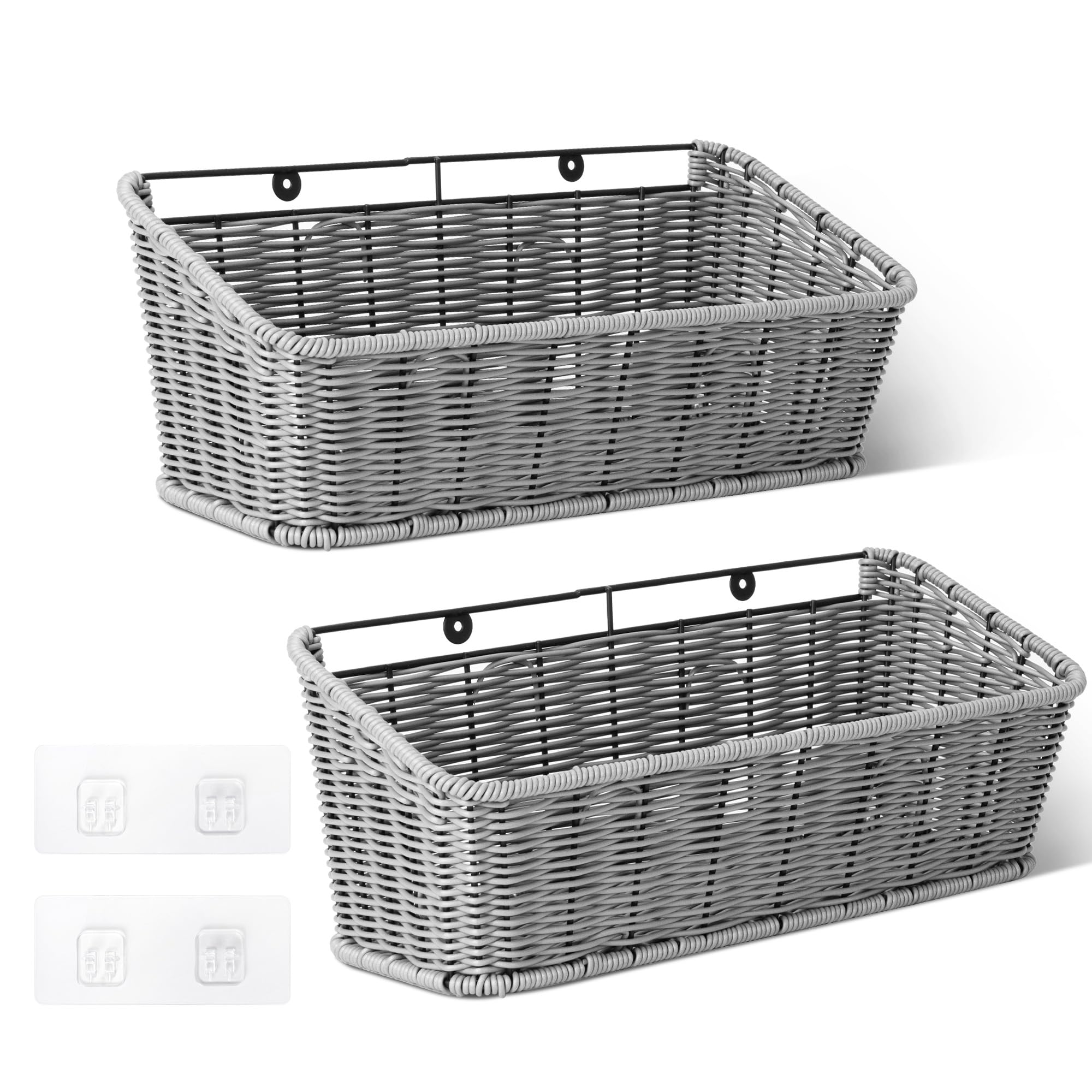 GRANNY SAYS Wicker Hanging Basket for Storage, Wall Mount Fruit Basket