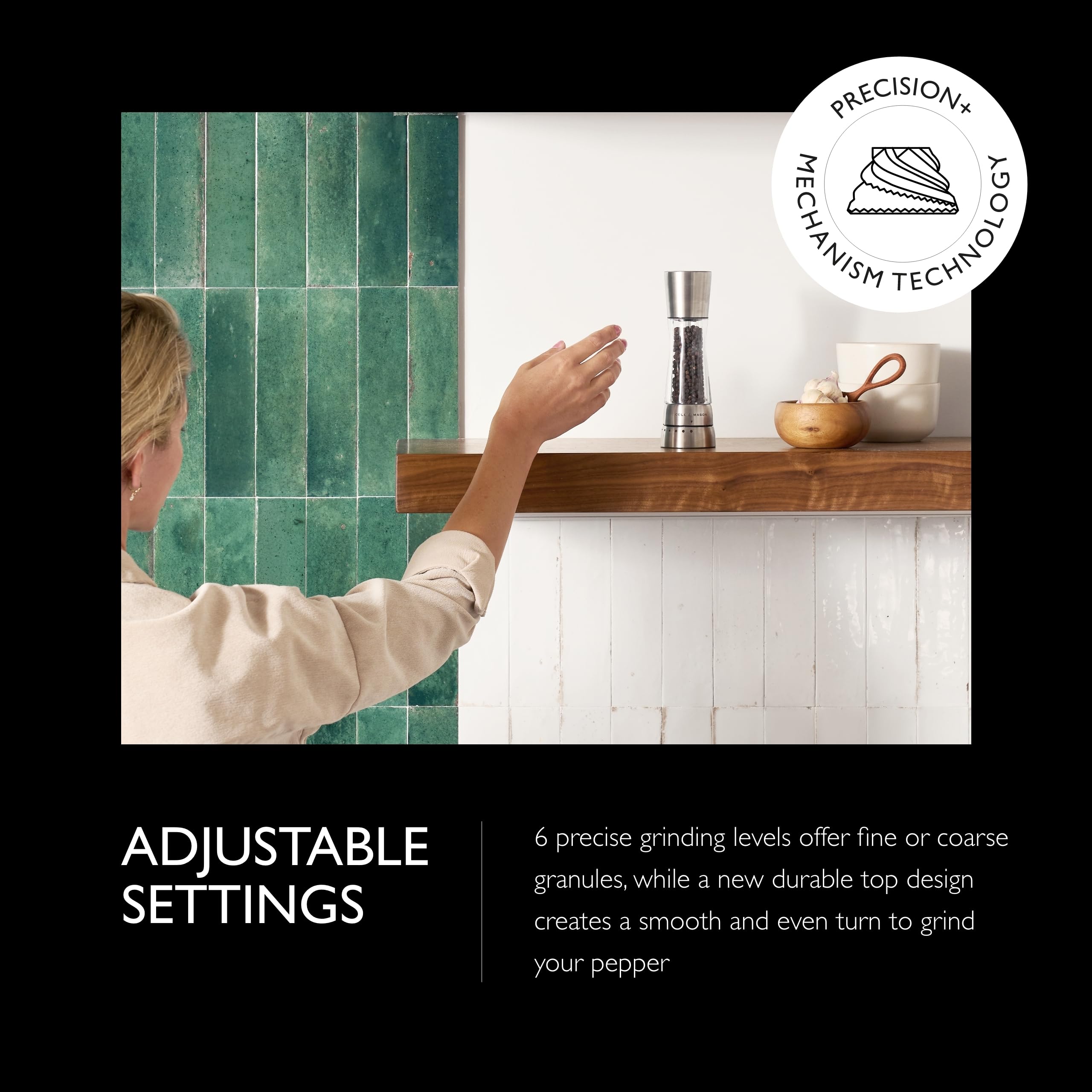 Cole & Mason Derwent Pepper Grinder - Stainless Steel Mill Includes Gourmet Precision Mechanism And Premium Peppercorns - Pepper