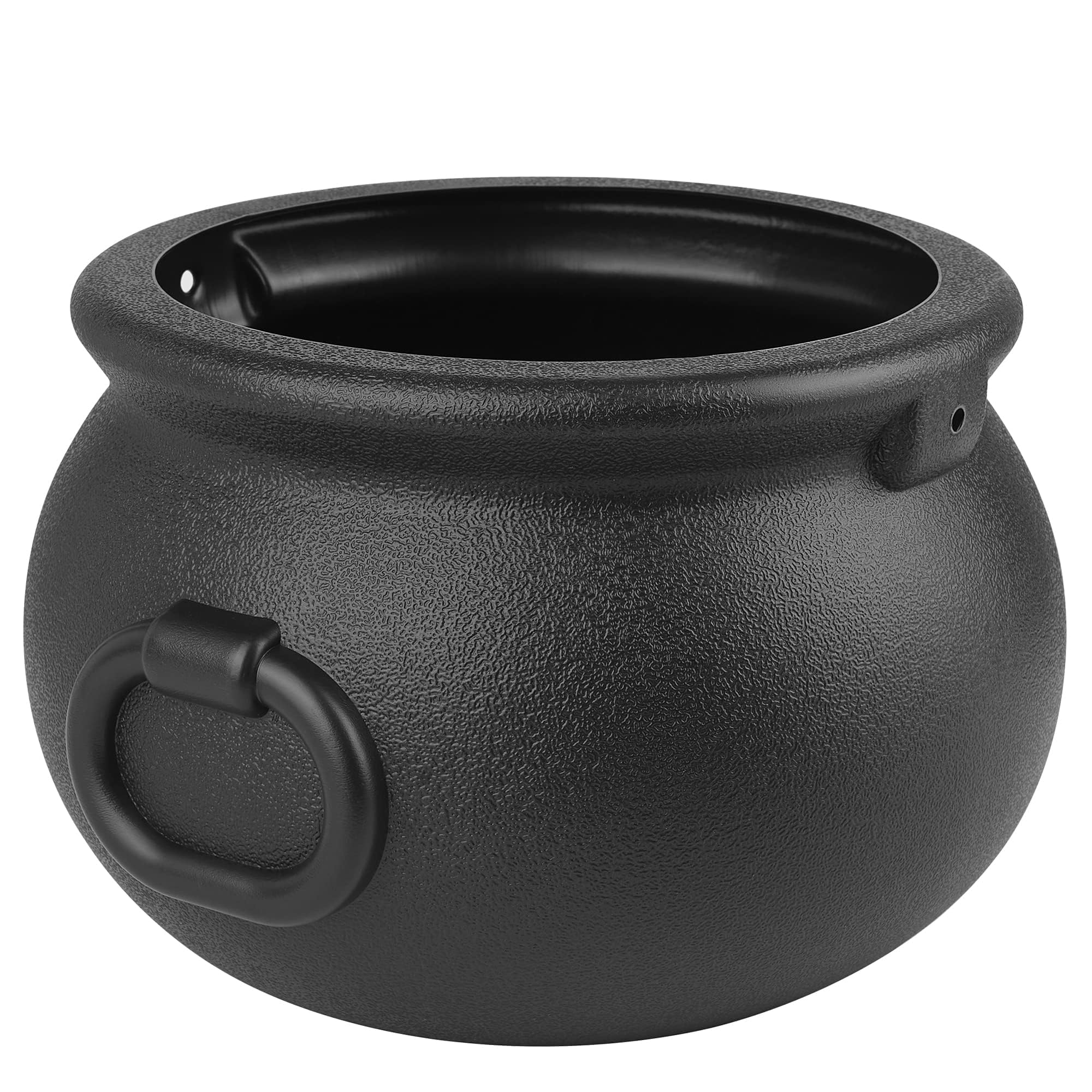 Glocamping 11'' And 7.4    Package Large Easter Day, St. Patrick'S Day, Halloween Black Plastic Witch Cauldron Kettle, Candy Hol