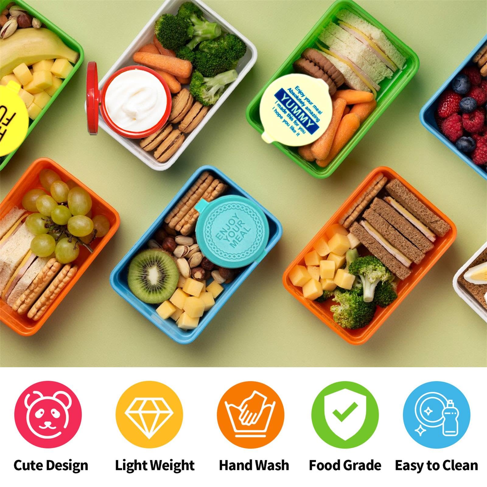 Elykorrne 8 Pack Salad Dressing Container To Go, 0.9Oz Small Sauce Containers, Plastic Condiment Containers With Lids, Reusable