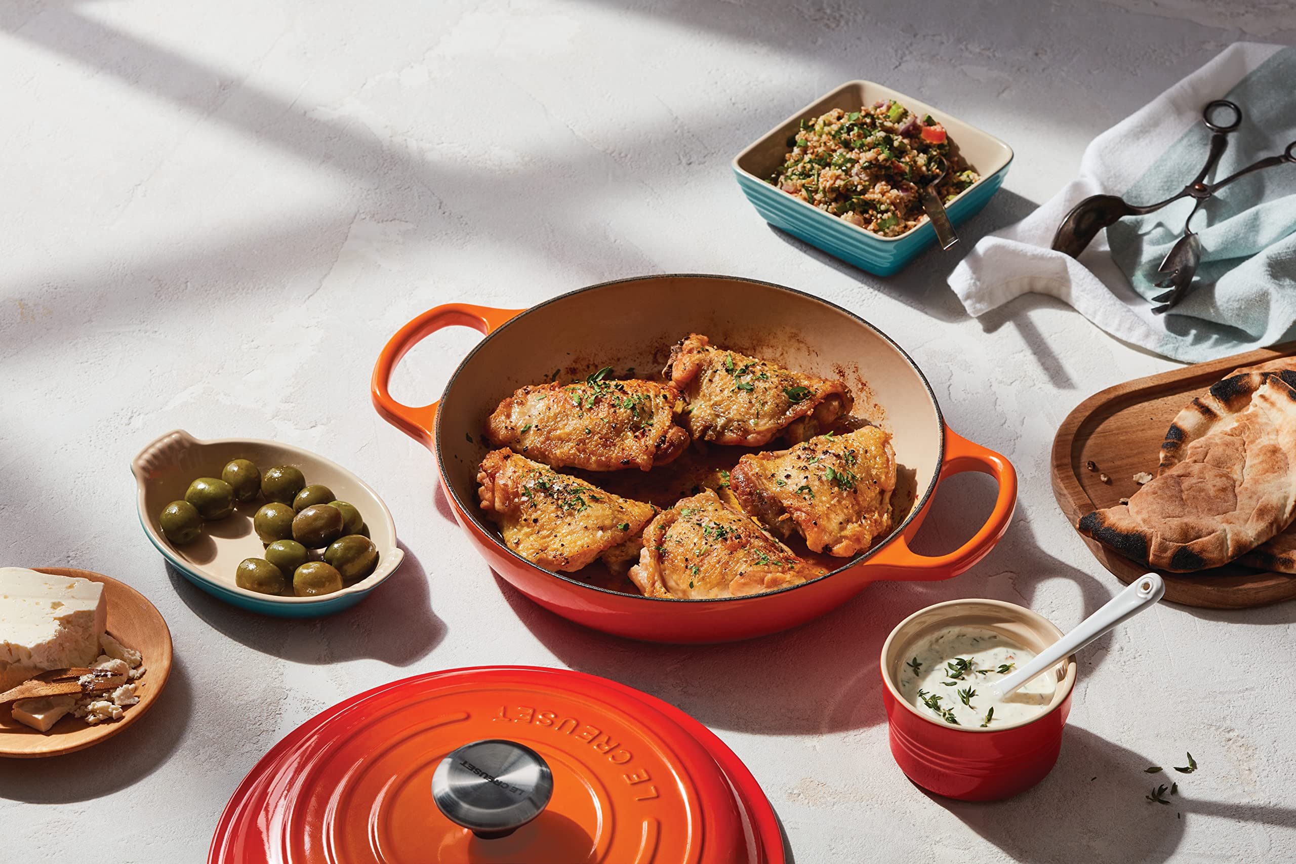 Le Creuset Enameled Cast Iron Signature Braiser, 5 Qt. , Flame