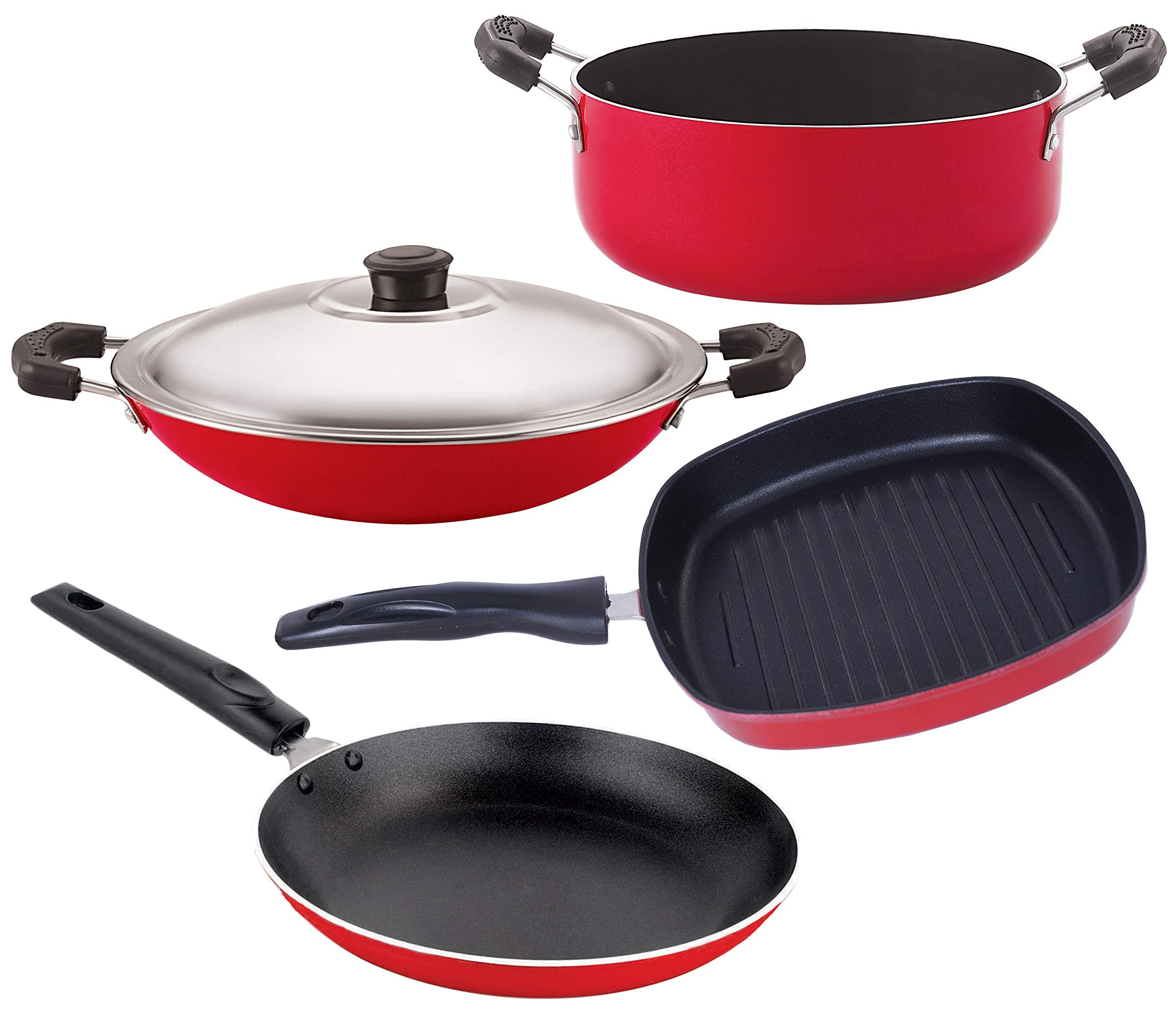 Nirlon NonStick 3 Layer Coated Highly Durable Kitchenware Set With Bakelite Handle