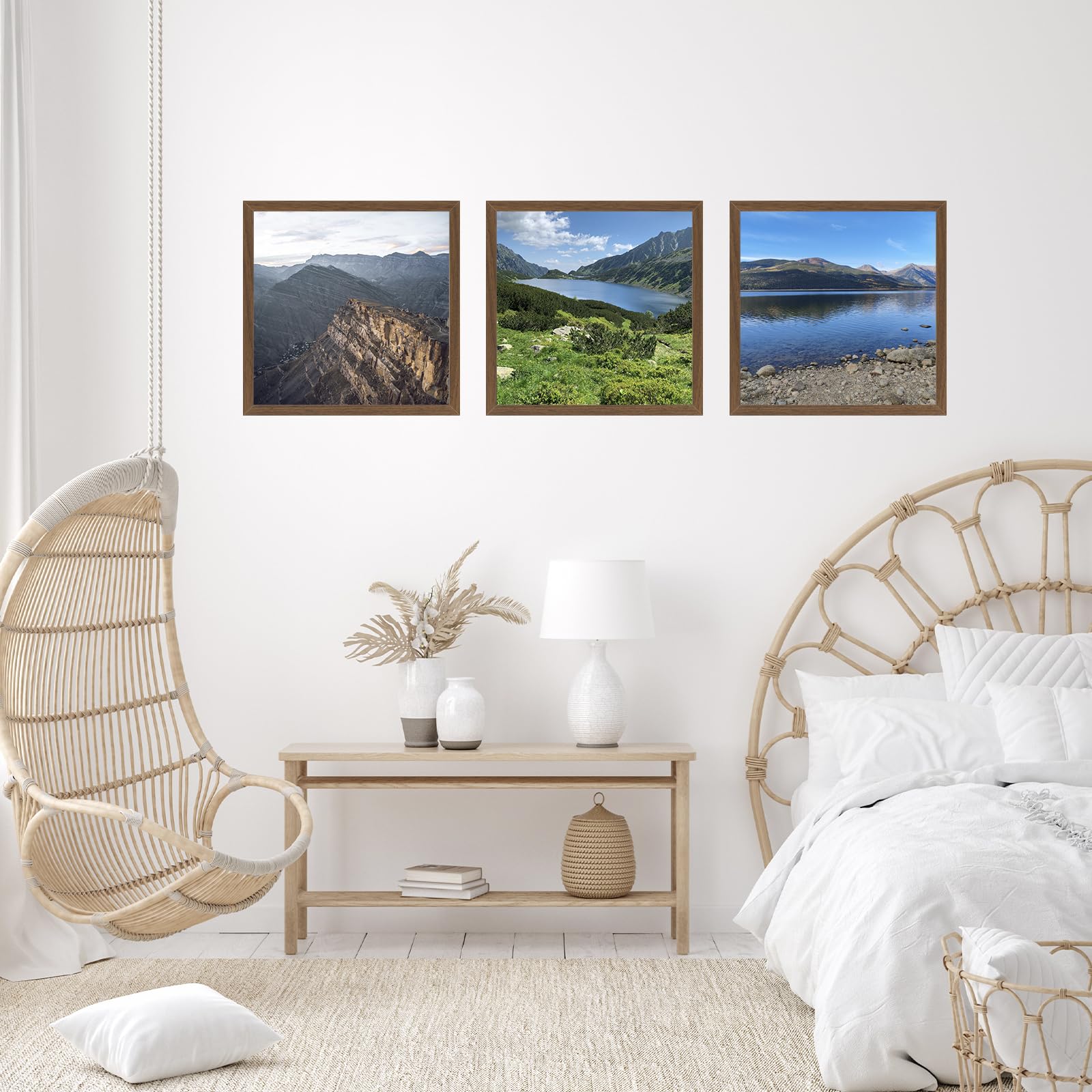 JCJMY 12x12 inch Picture Frame, Horizontal and Vertical Formats for Wall Hanging, 12 x 12 Square Wall Gallery Poster Photo Frame