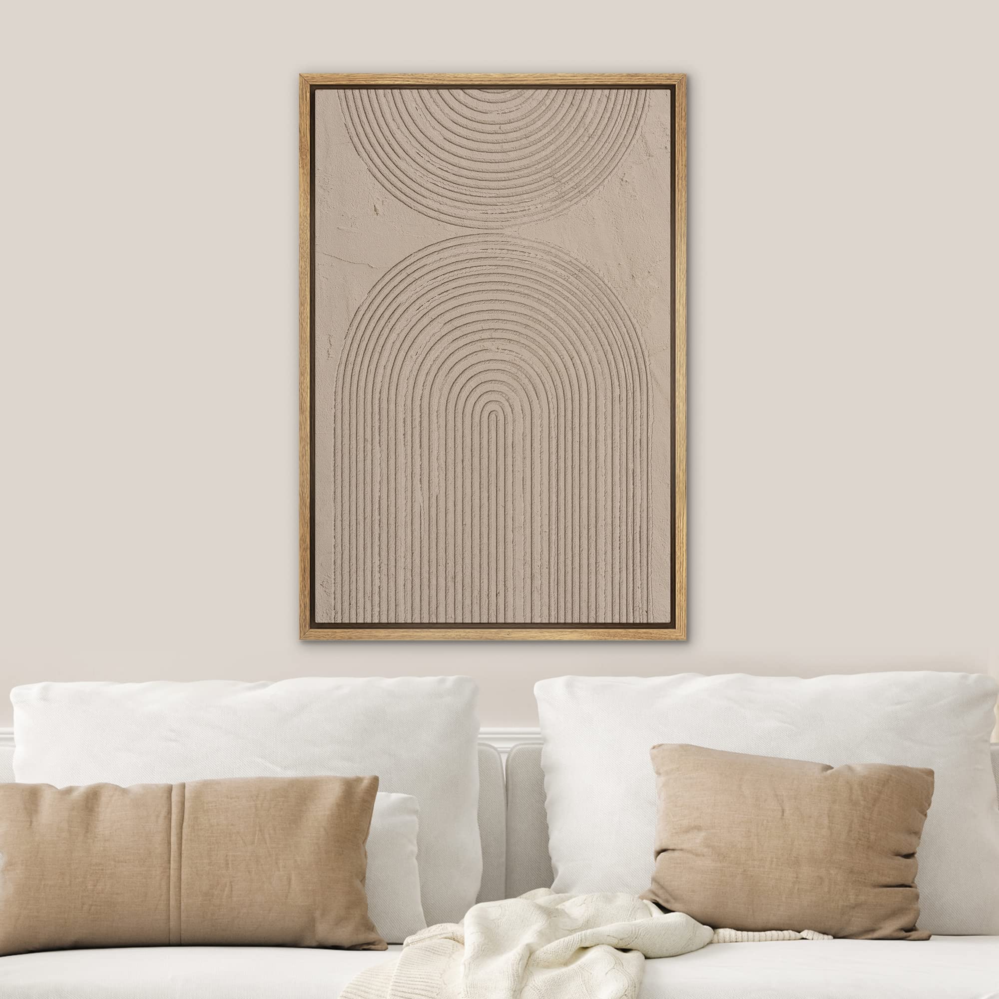 Signwin Framed Canvas Print Wall Art Pastel Geometric Line Spiral Circles Abstract Shapes Illustrations Modern Art Decorative Co