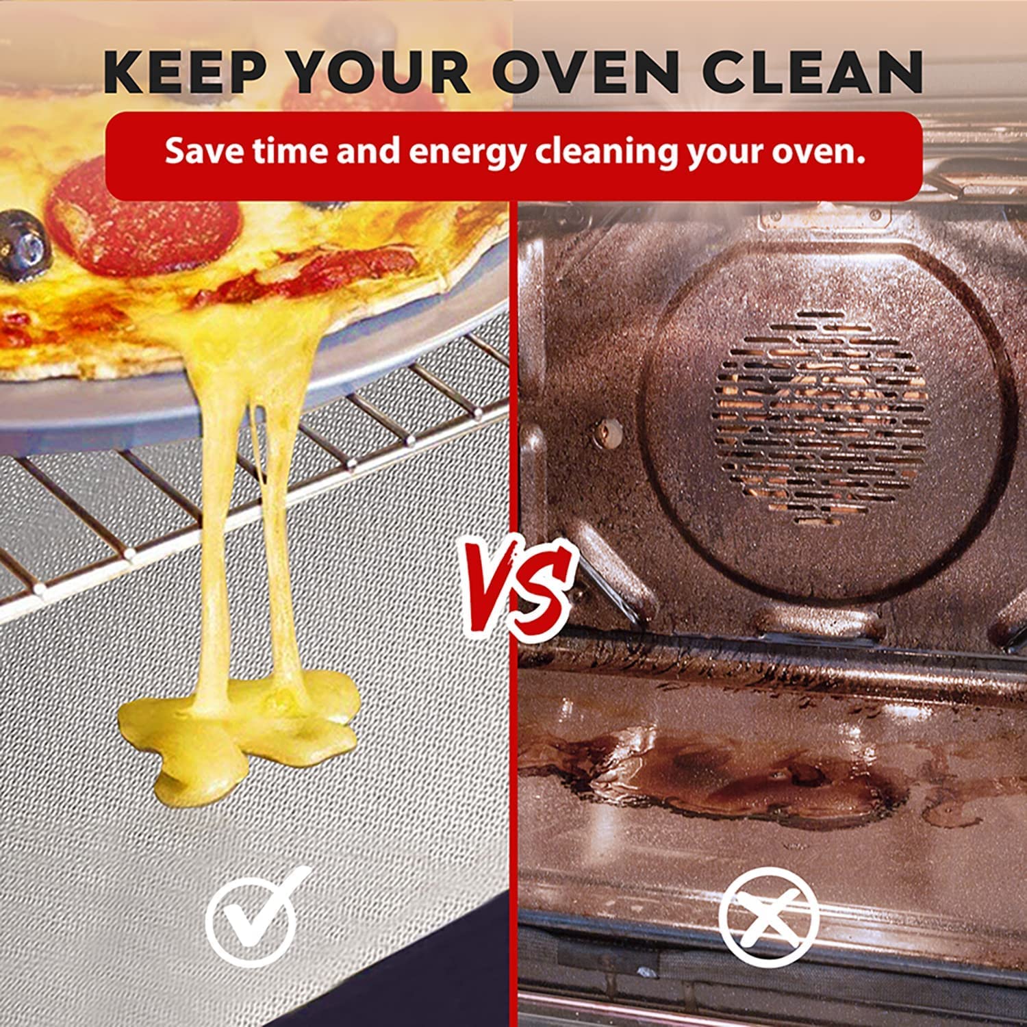 Oven Liners For Bottom Of Oven Silver (2-Pack) Bundled With Oven Rack Shields (2-Pack) - Large Oven Mat For Bottom Of Oven (17''