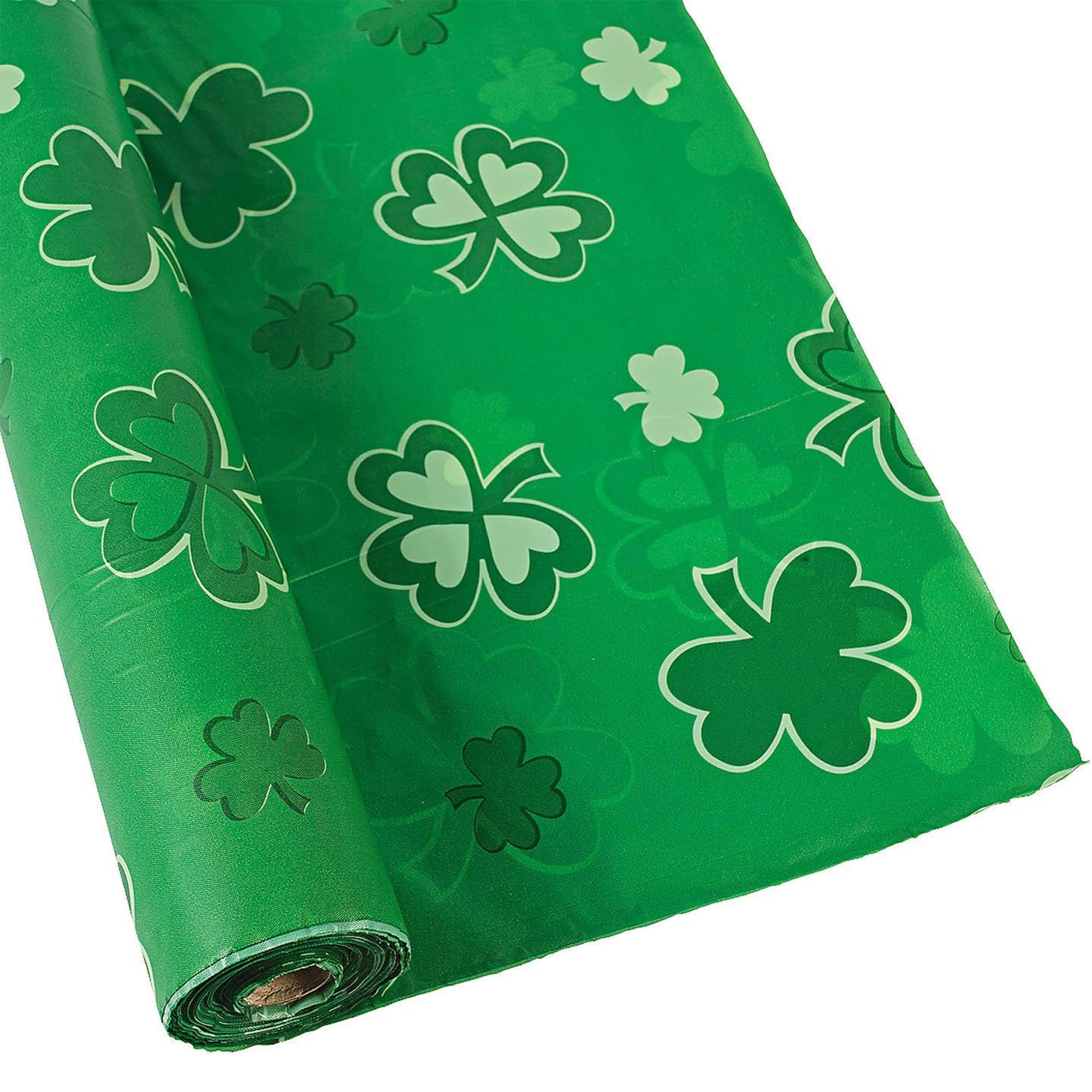 Fun Express St. Patricks Day Shamrocks Disposable Tablecloth Roll (100 feet Long) Party Decor VBS 2026