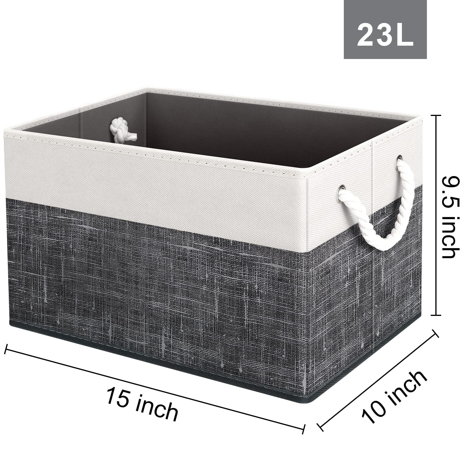 Fab Totes Storage Bins [6-Pack], Foldable Storage Baskets For Organizing Toys, Books, Shelves, Closet, Large Storage Box With Ro