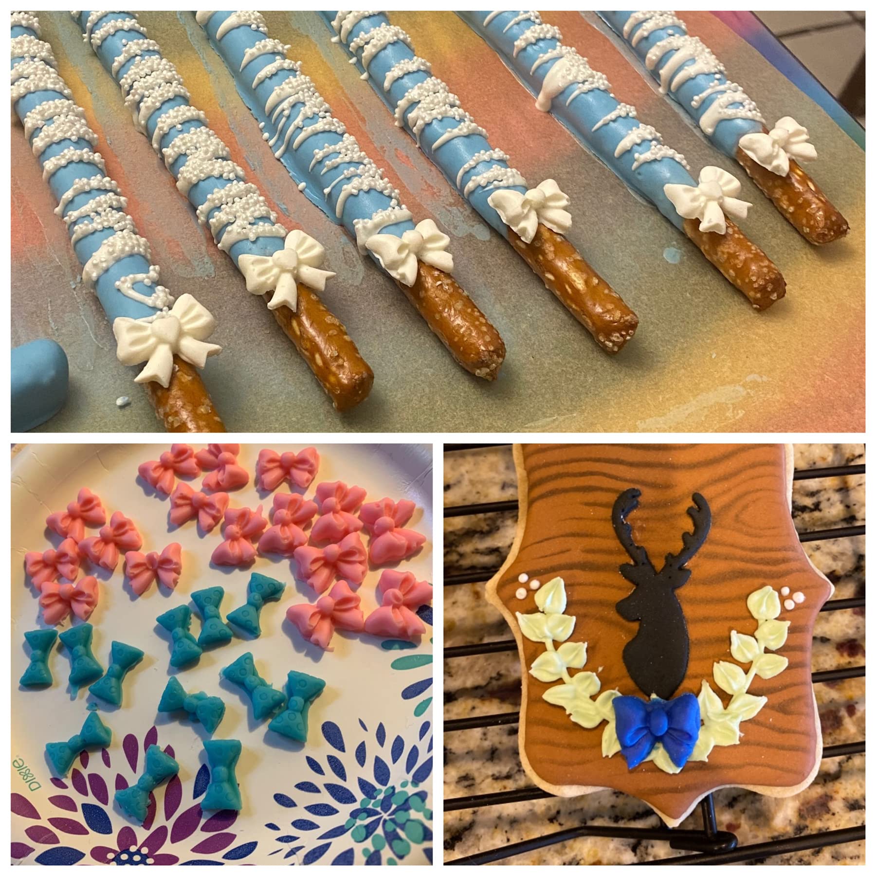 Yunko W0770 8 Mini Bows Silicone Fondant Molds Sugar Candy Cake Pop Bow Craft Molds Diy Cake Decorating