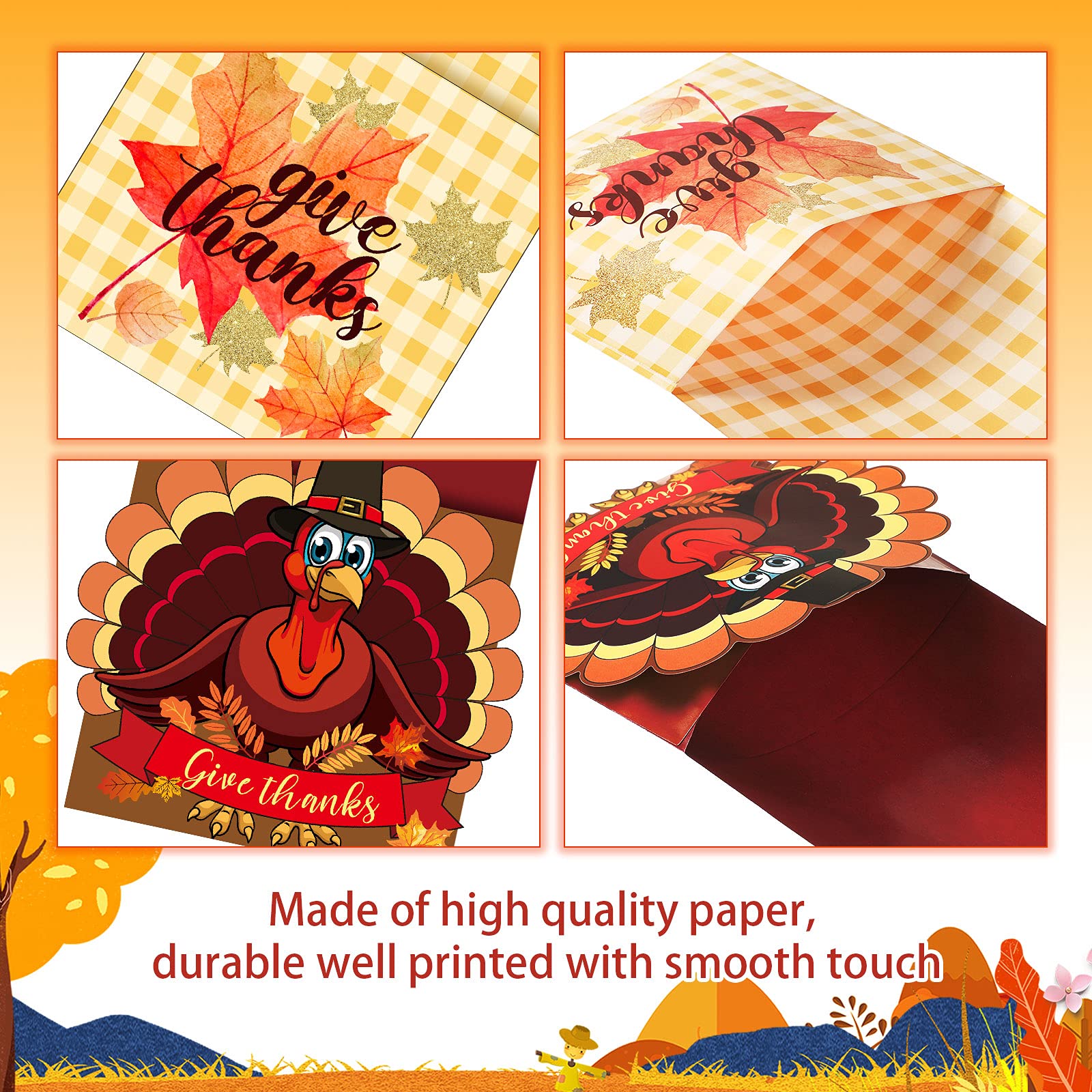 36 Pieces Thanksgiving Utensil Cutlery Holders Cutlery Wraps Bag With Maple Leaf And Turkey Give Thanks Cutlery Pouch Holder Sil