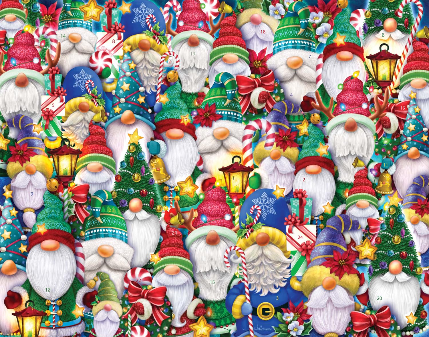 Christmas Gonks Advent Calendar (Christmas Countdown Calendar) with Holiday Pictures by Vermont Christmas Company