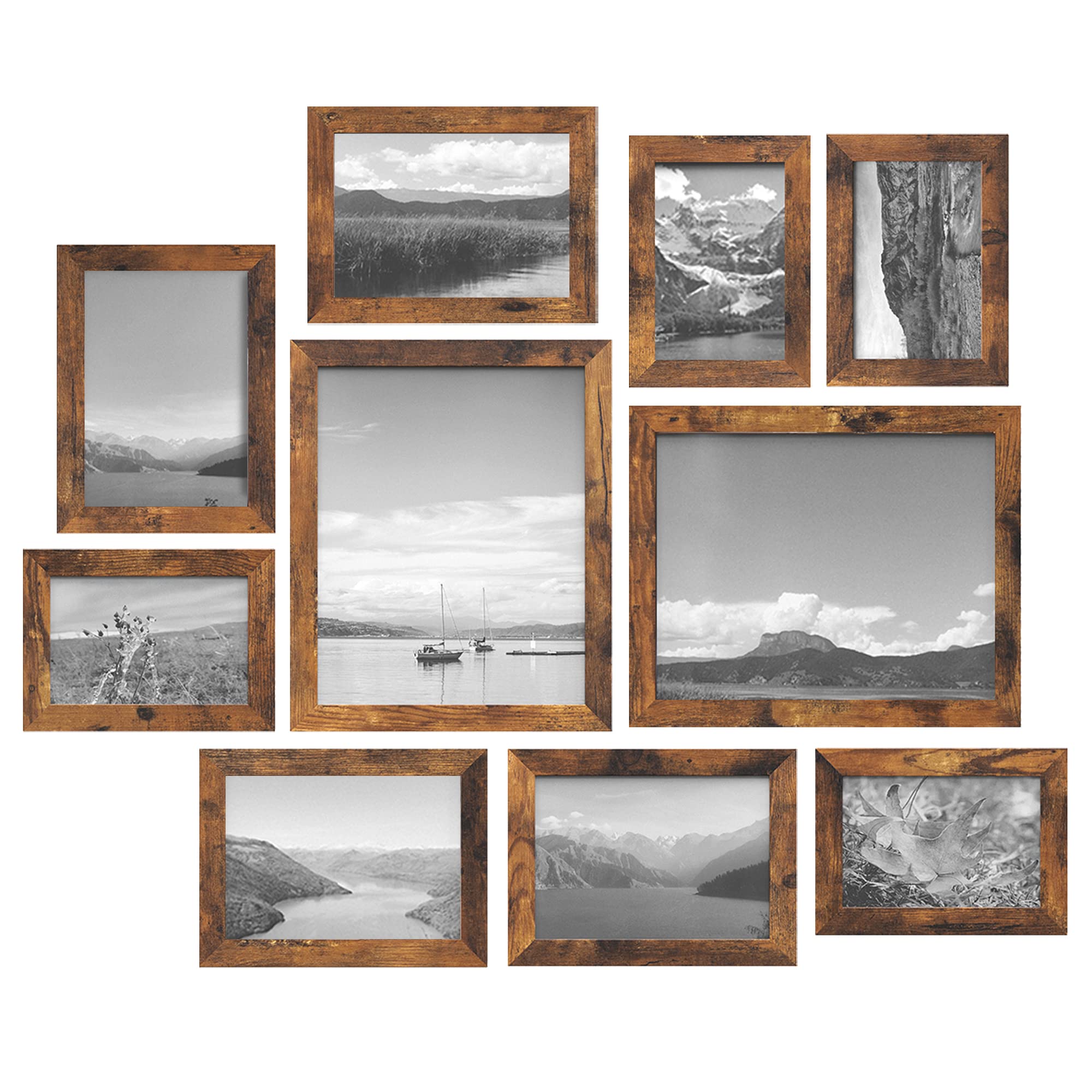 Songmics Picture Frames, 10 Pack Collage Picture Frames With Two 8X10, Four 5X7, Four 4X6, Photo Frame Set For Wall Gallery Deco