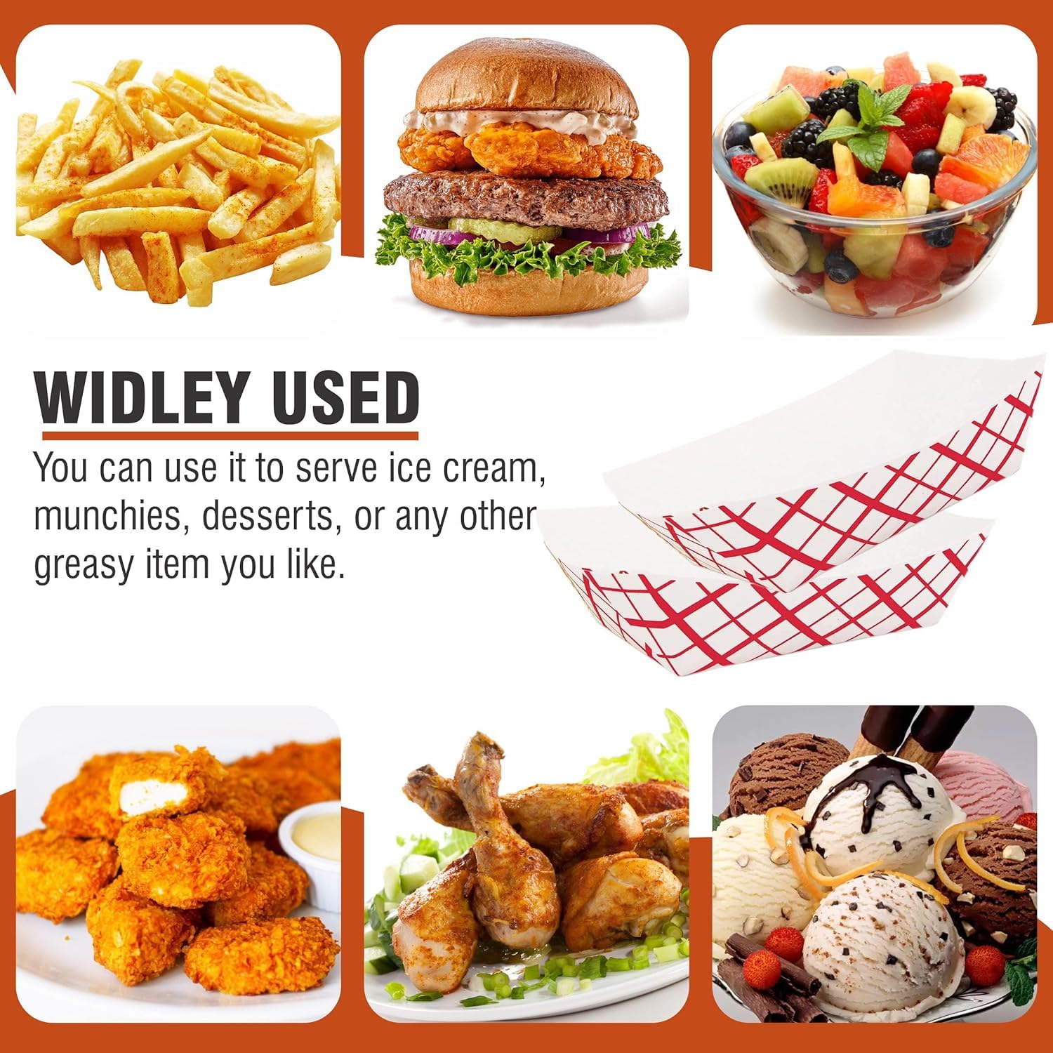 Concession Essentials 1Lb Paper Food Trays. Heavy Duty, Grease Resistant- Pack Of 100Ct