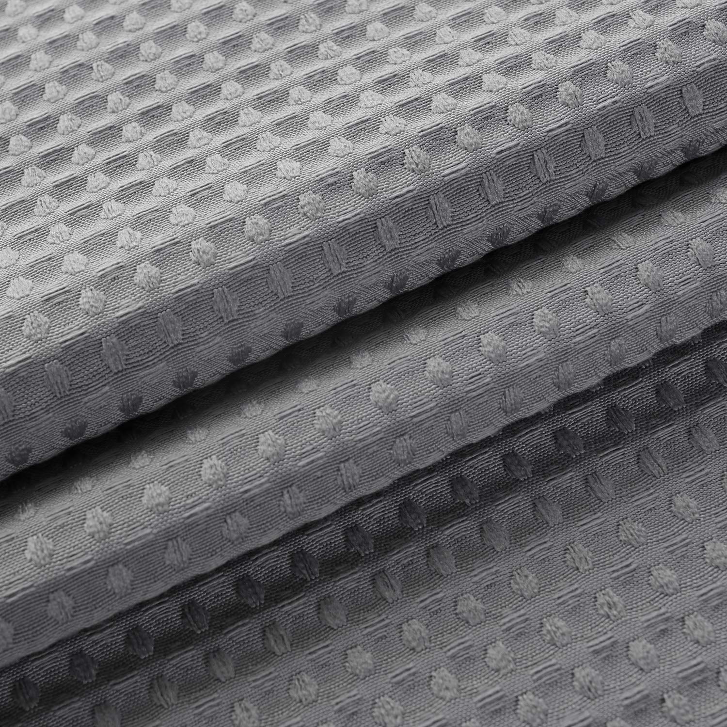 Barossa Design Waffle Weave Clawfoot Tub Shower Curtain 180 X 70 Inch Wrap Around - Heavyweight Fabric To Stop Blowing, Washable