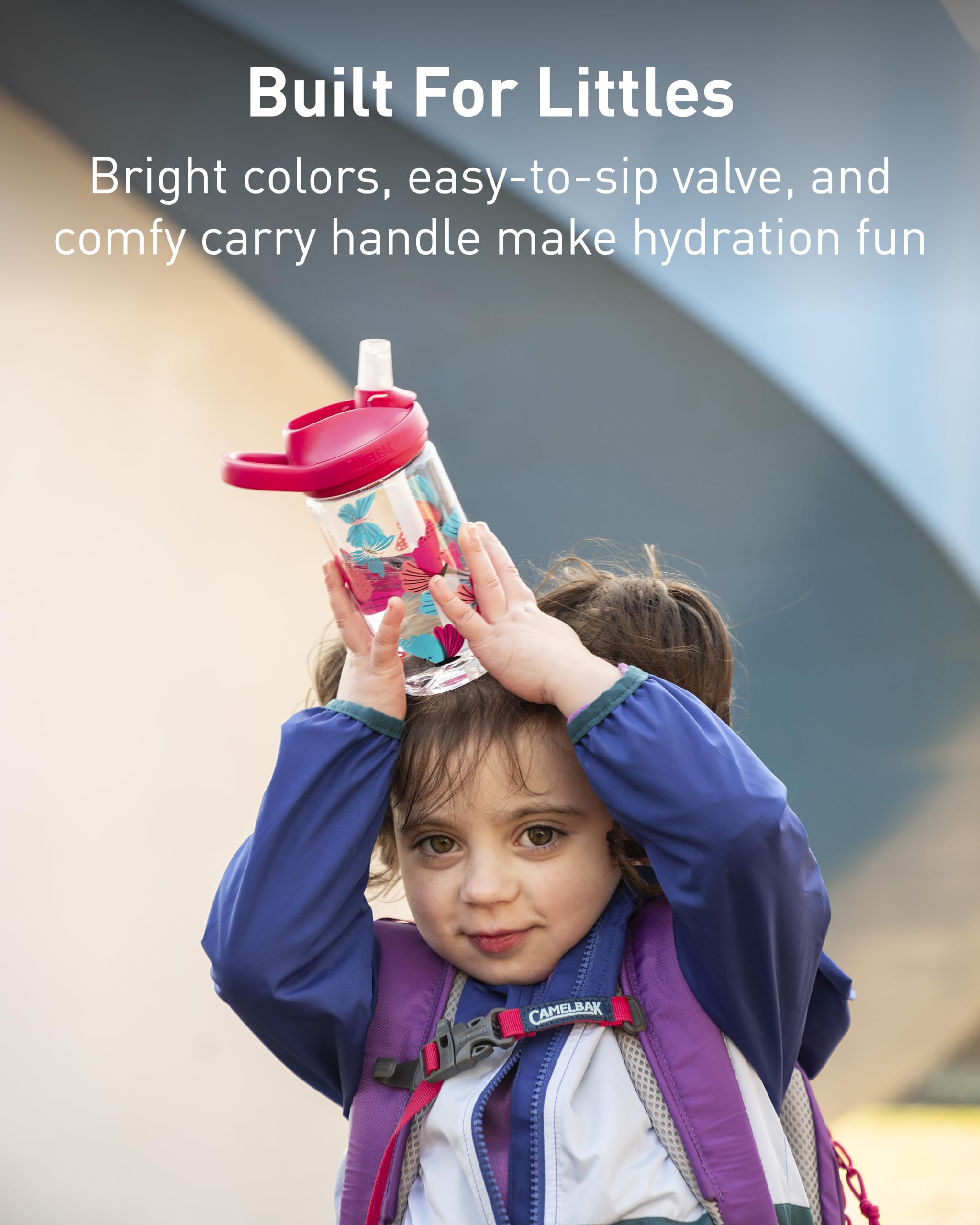 Camelbak Eddy+ 14Oz Kids Water Bottle With Tritan Renew - Straw Top, Leak-Proof When Closed, Dinorama