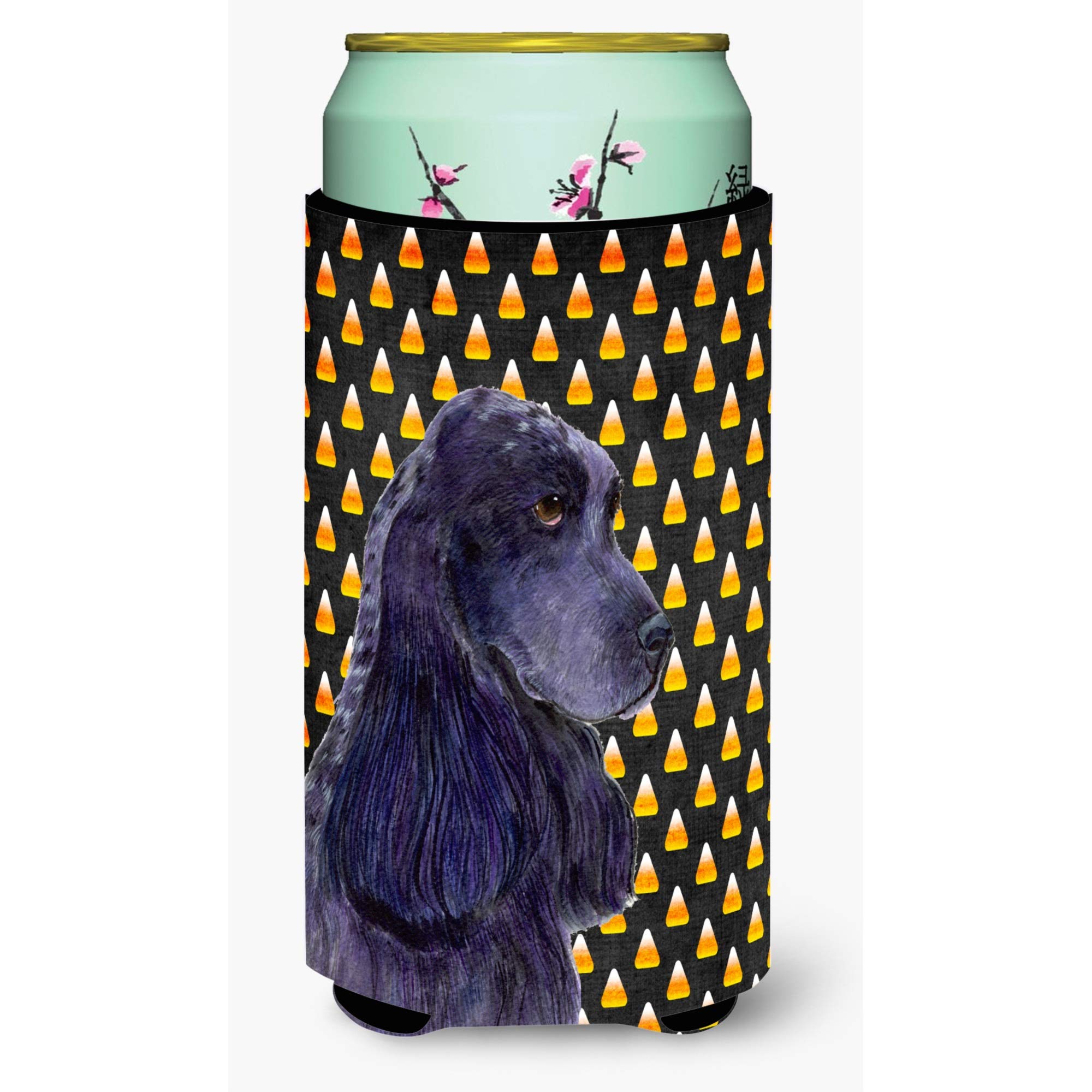 Caroline'S Treasures Ss4264Tbc Cocker Spaniel Candy Corn Halloween Portrait Tall Boy Hugger Can Cooler Sleeve Hugger Machine Was