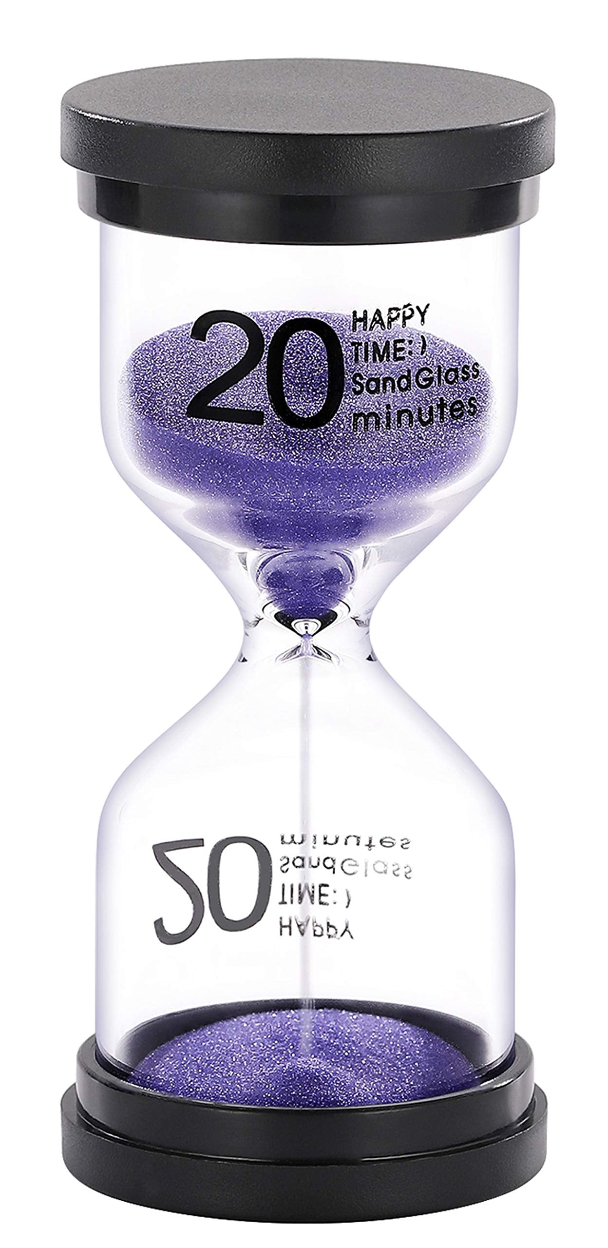 Suliao 20 Minute Sand Timer Hourglass:Colorful Sand Clock, Small Purple Sand Watch, Plastic Sandglass For Kids, Games, Decorativ