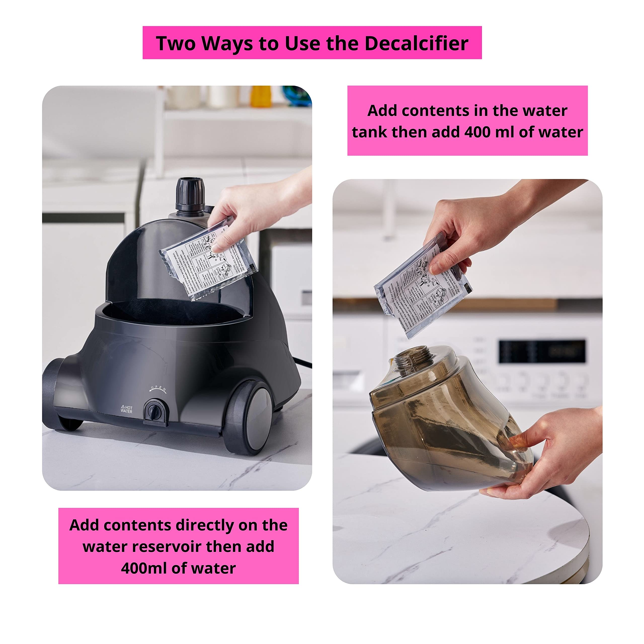 Garment Steamer Descaling Solution Decalcifier Packets For Mineral Deposits And Build-Up Removal, Maintenance For Clothes Steame