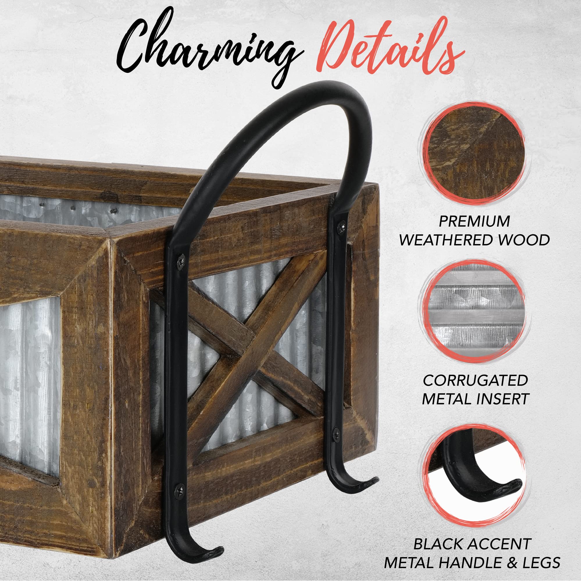 Autumn Alley Farmhouse Toilet Paper Basket For Back Of Toilet - Farmhouse Toilet Paper Holder, Organizer And Toilet Paper Basket