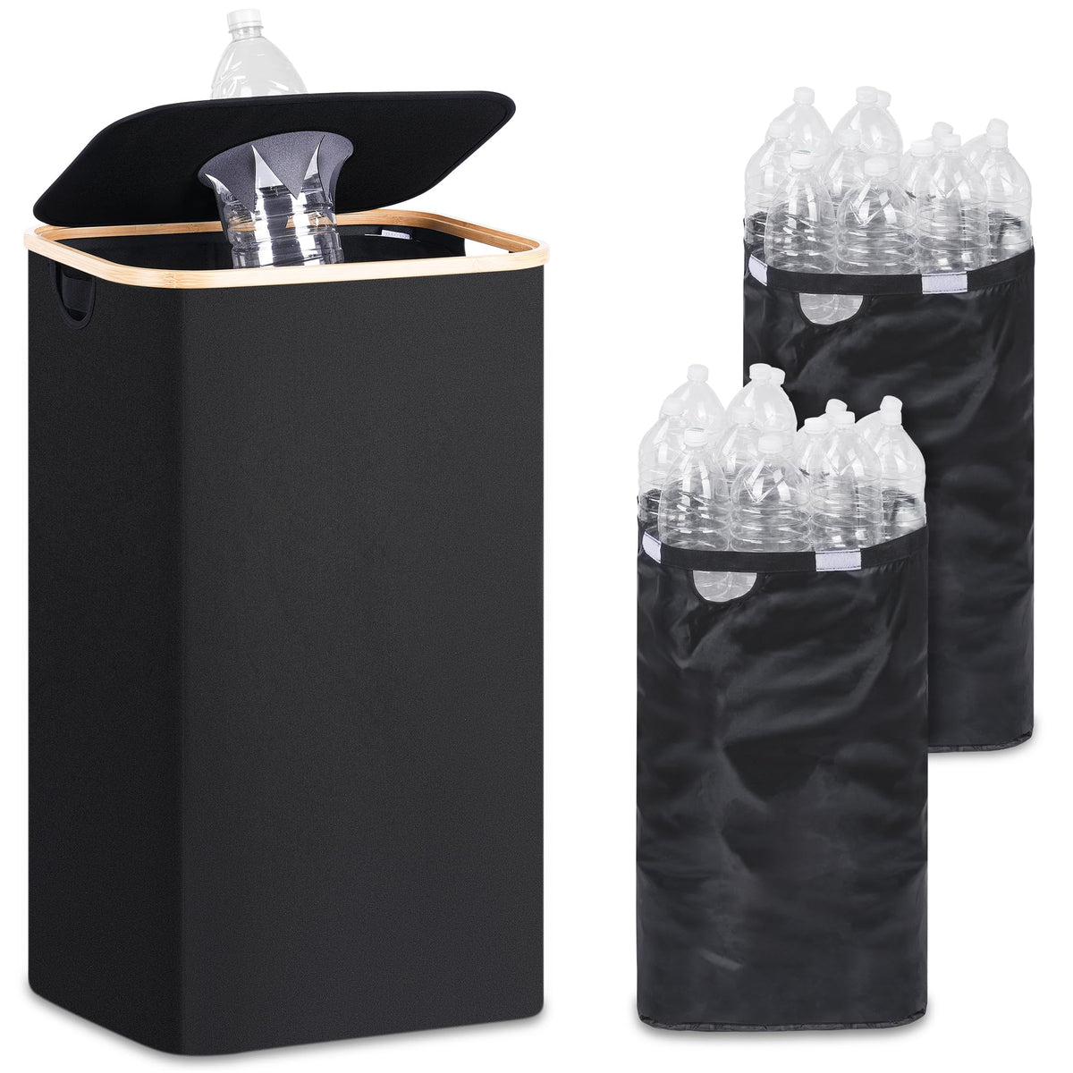 Iegrow 29 Gallon Recycling Bin For Kitchen, Indoor Home Recycle Bins With Lid, 110L Large Recycling Bin With 2 Removeable Reusab