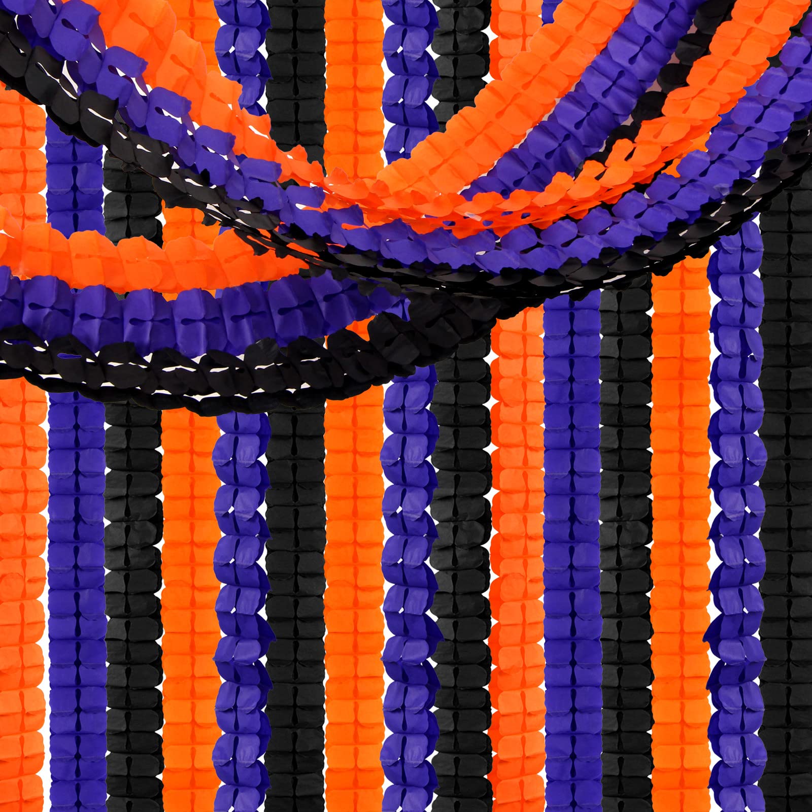 Black-Orange Purple Halloween Party-Decorations Streamers-Garland - 12Pcs 4-Leaf Clover Paper Streamer,Graduation Wedding Birthd
