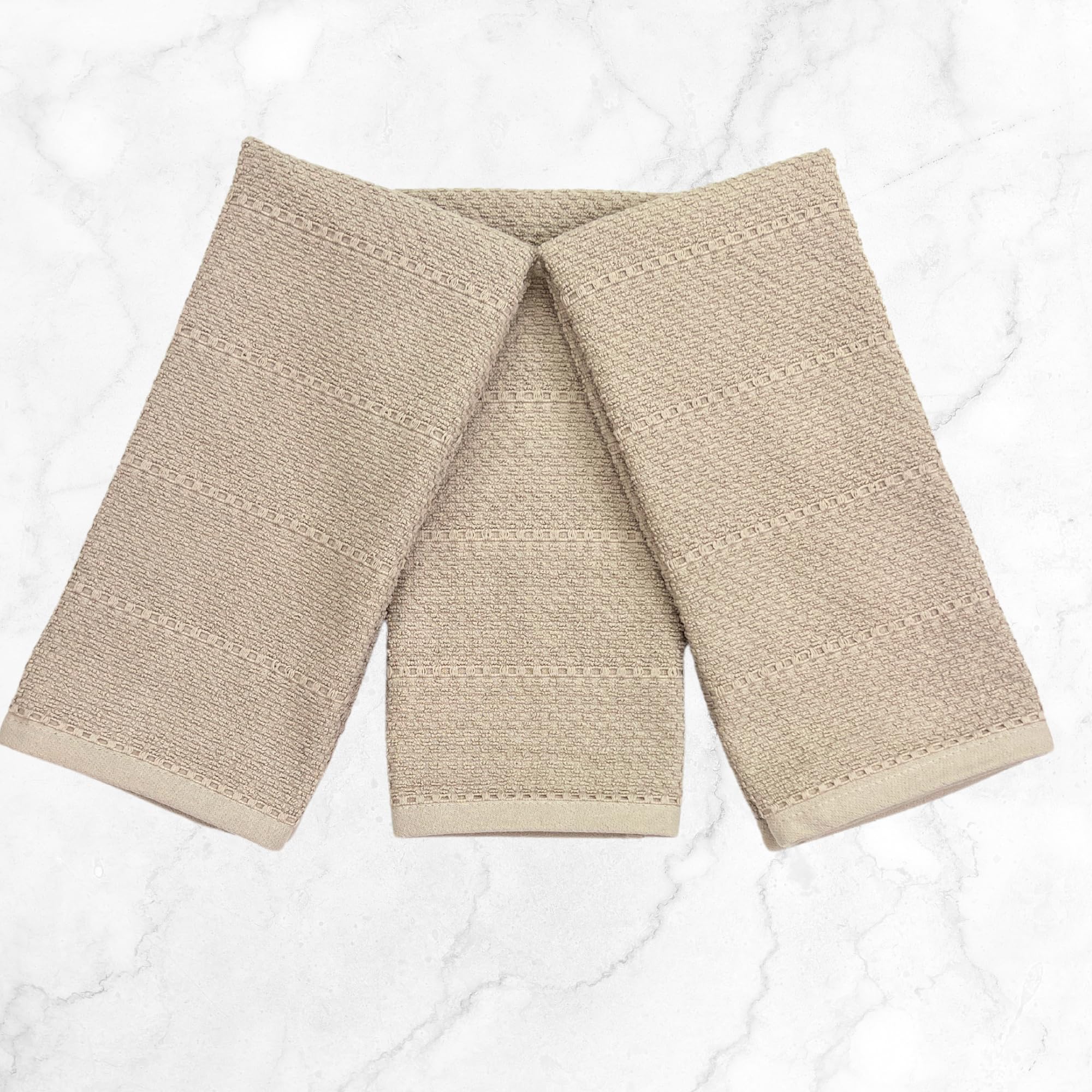 Beige Clay Light Brown Taupe Kitchen Hand Dish Towels: Oversized 28'' X 18'',100% Cotton Cloth Soft Cleaning Drying Absorbent Te