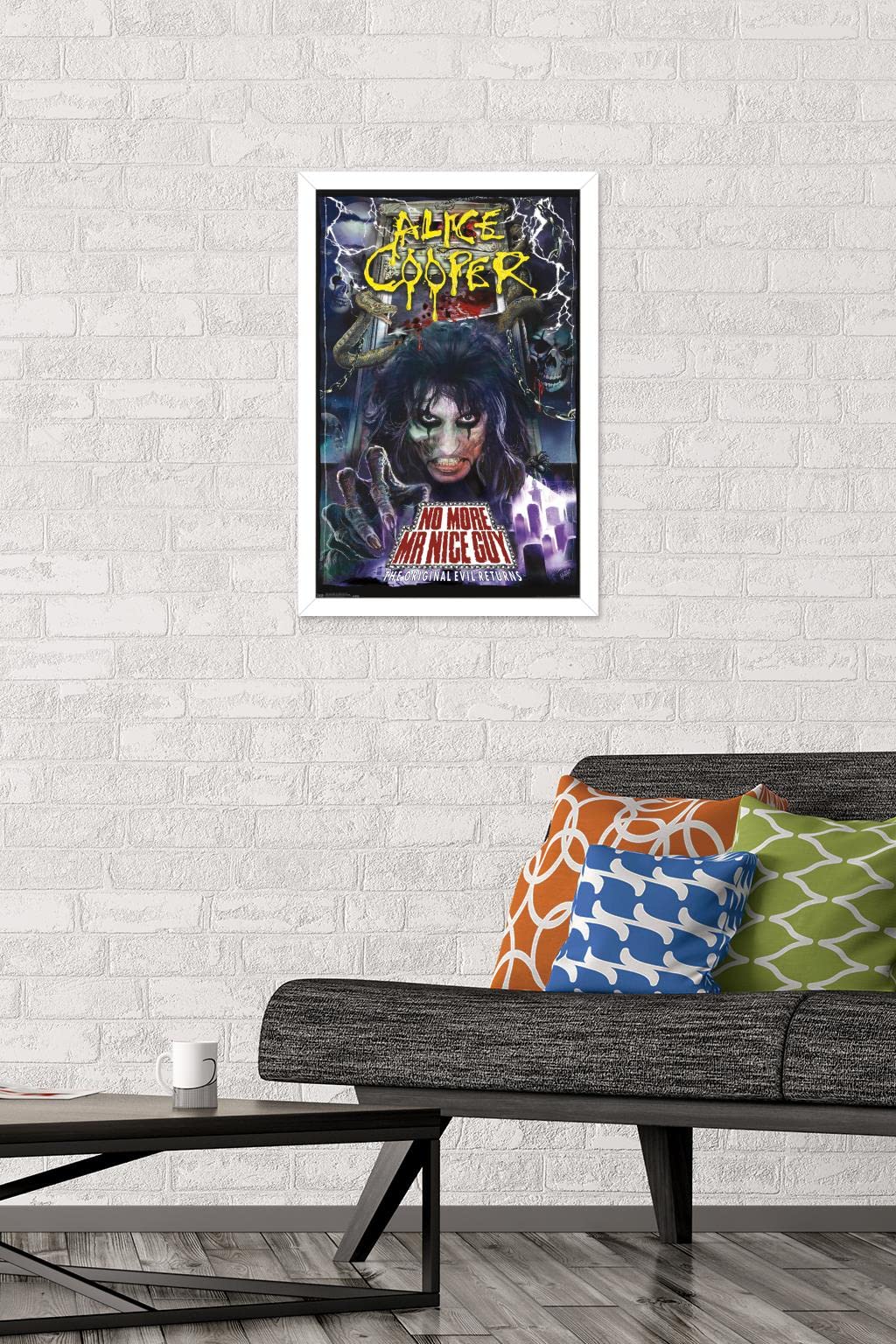 Trends International Alice Cooper - No More Mr. Nice Guy Wall Poster, 14.725'' X 22.375'', White Framed Version