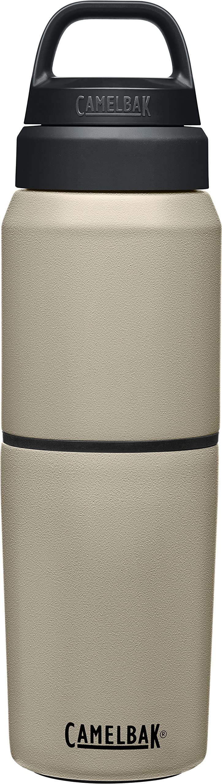 Camelbak Products MultiBev Water Bottle & Travel Cup - Vacuum Insulated Stainless Steel - Dune - 17oz bottle & 12oz cup