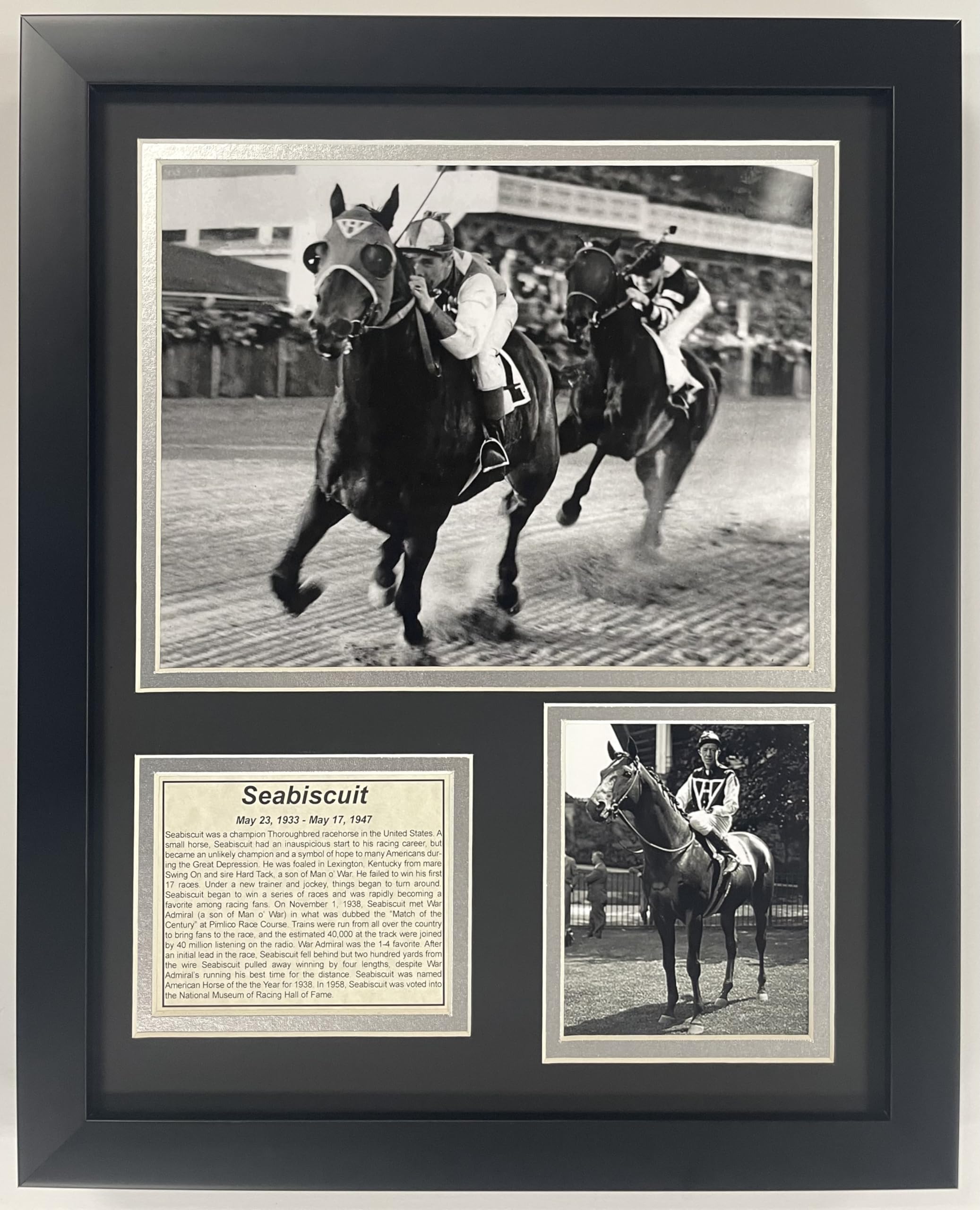 Legends Never Die Seabiscuit Framed Double Matted Photos, 12'' X 15''
