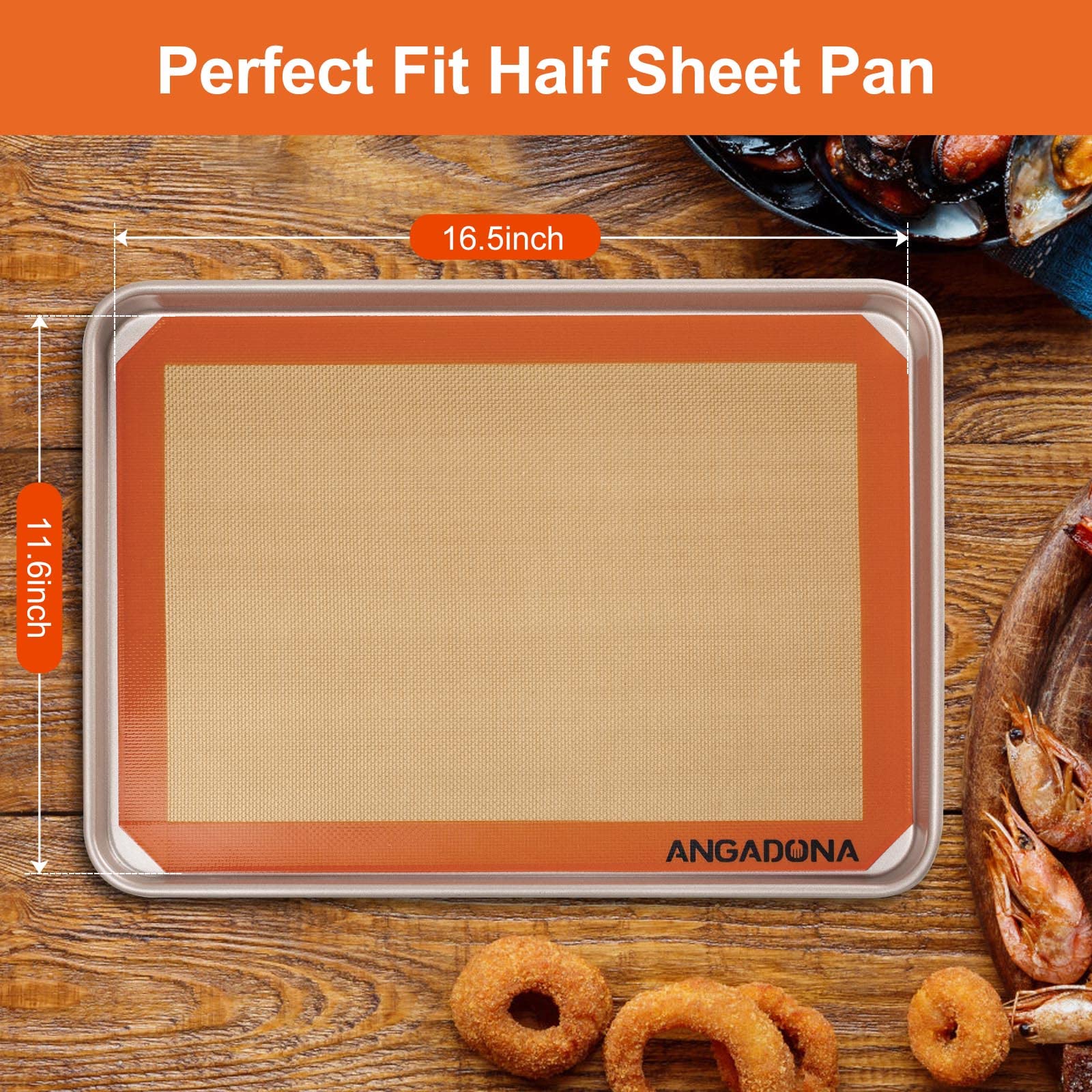Silicone Baking Mat Sheets Set, Easy Clean &Non-Stick Food Grade Reusable Baking Mat, 2 Half Sheet Baking Mats Silicone For Oven