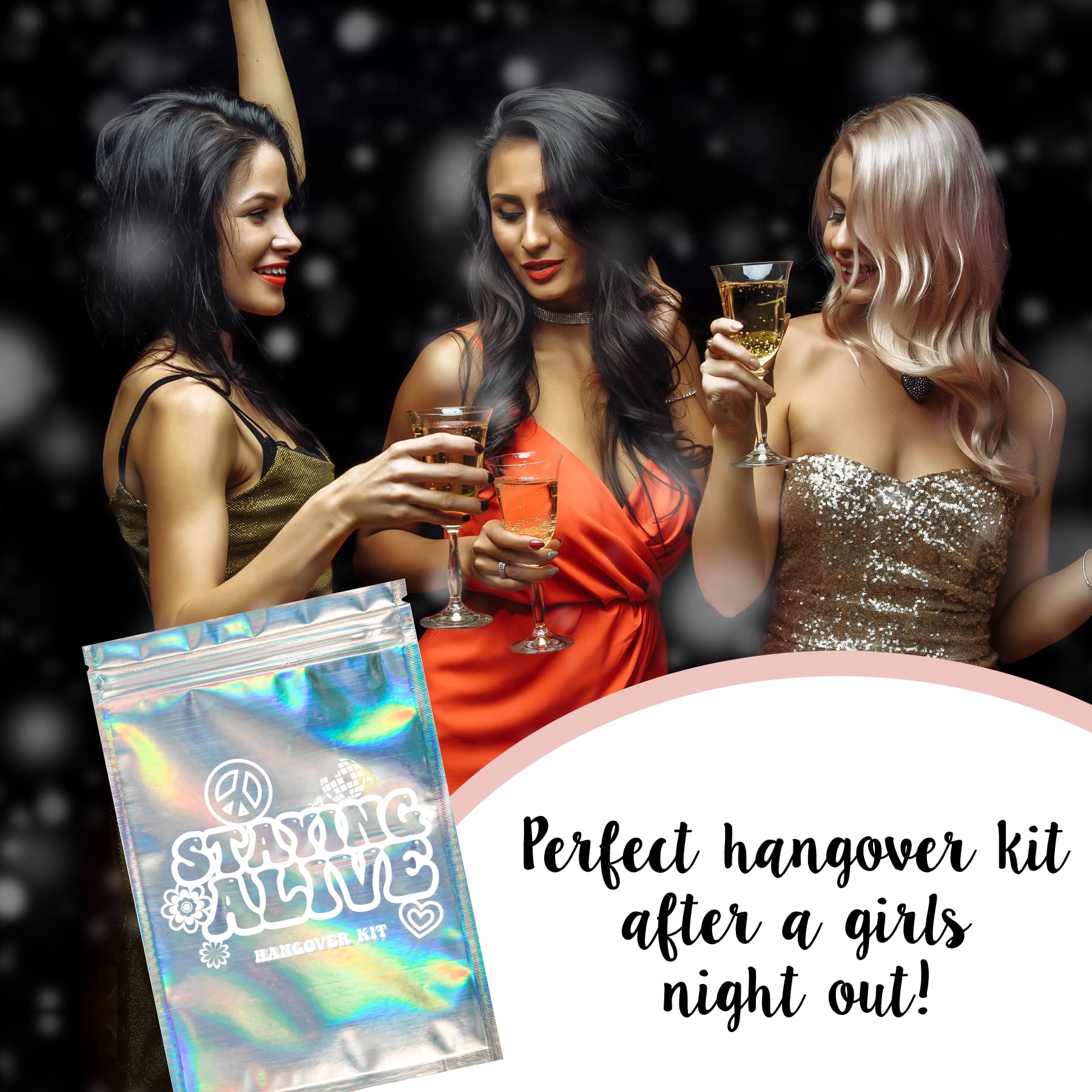 Stayin' Alive Bachelorette Party Hangover Kits (20 Pack) | Last Disco Hangover Kit Bags | Bachelorette Recovery Kit | 21St Birth