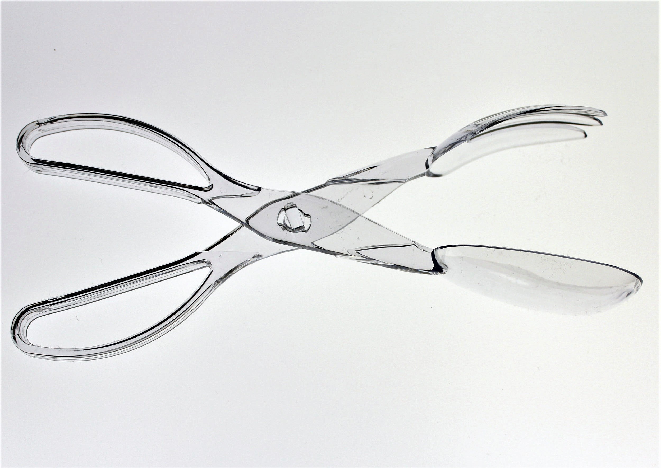 Exquisite Clear Deluxe Plastic Salad Tongs - Premium Quality - Resposable - 6 Count