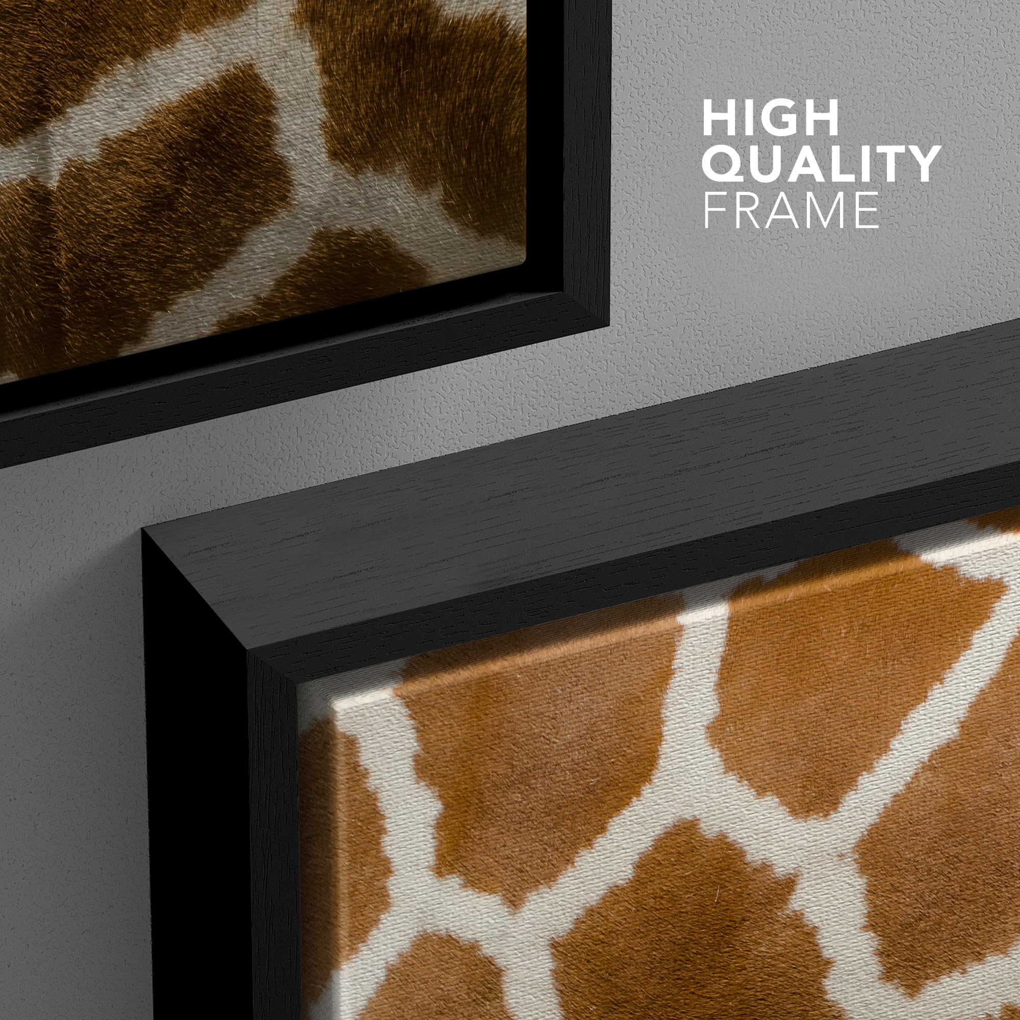 Wall26 Framed Framed Canvas Prints Wall Art Framed Framed Canvas Prints Wall Art - Giraffe Fur/Skin Texture - 24''X24'' Black