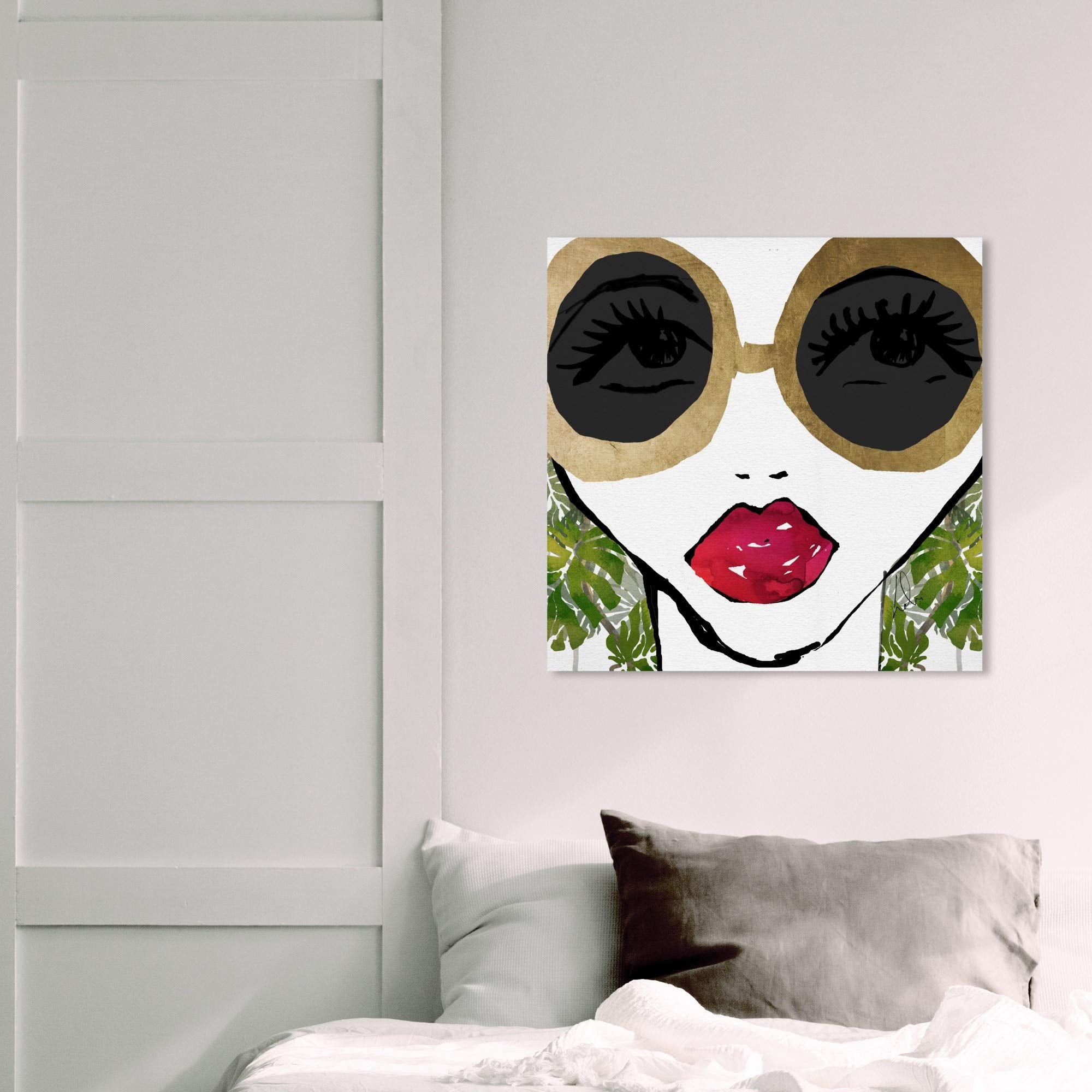 Wynwood Studio Fashion And Glam Wall Art Canvas Prints 'Ready For The Jungle' Home D  Cor, 20'' X 20'', Gold, Green