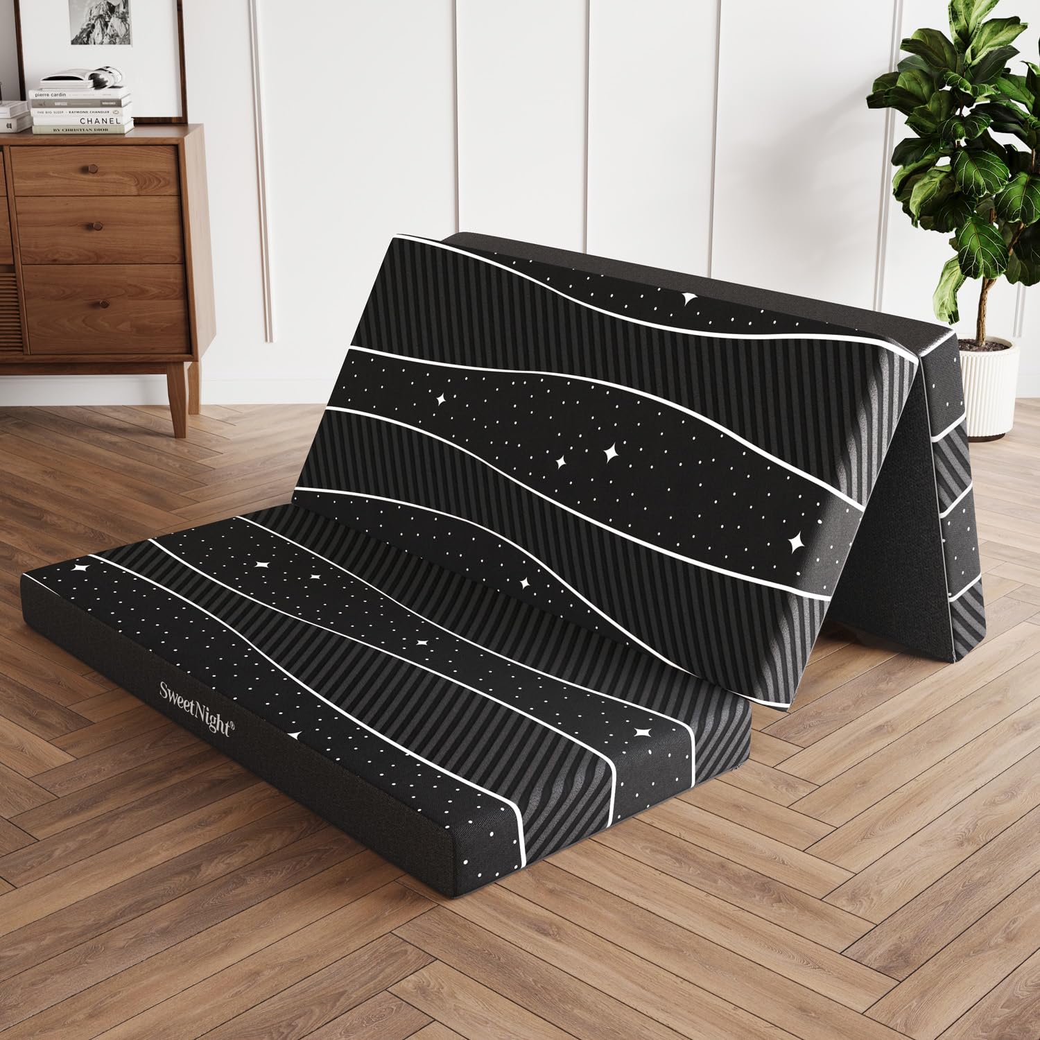 Sweetnight Folding Mattress - 4-Inch Twin Tri-Fold Mattress With Breathable & Washable Cover | Foldable Mattress Guest Bed For C