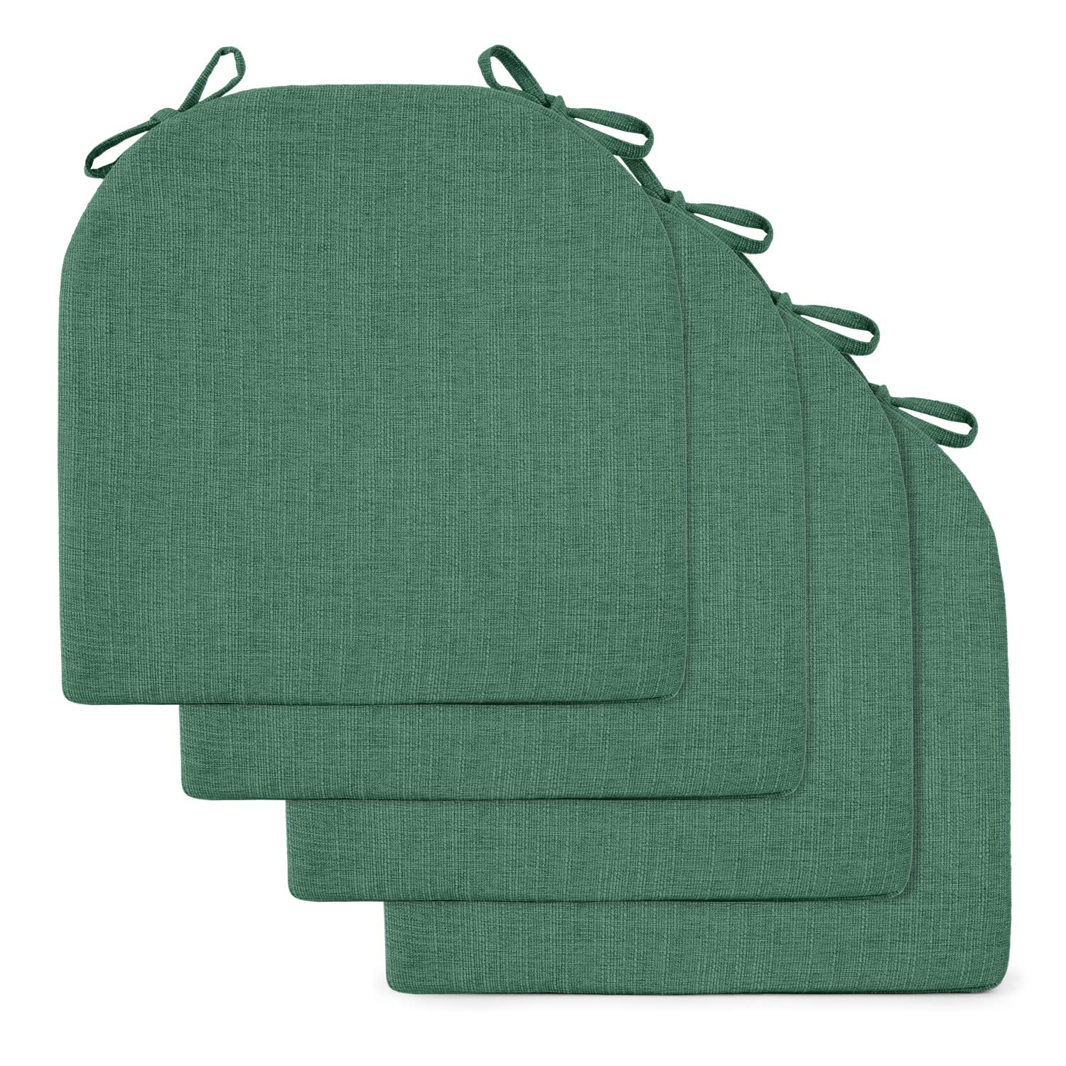 Downluxe Indoor Chair Cushions For Dining Chairs, Soft And Comfortable Textured Memory Foam Kitchen Chair Pads With Ties And Non