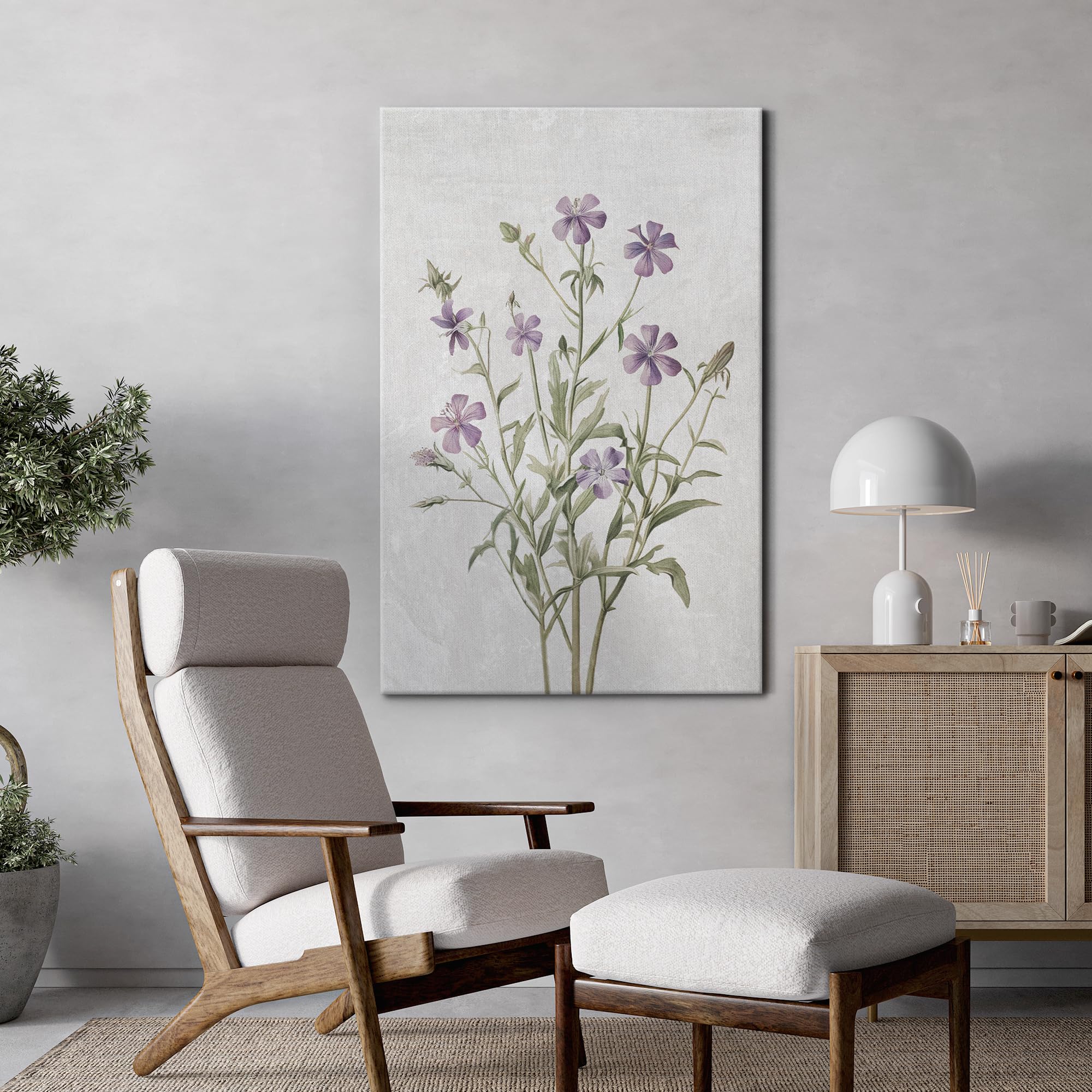 Wall26 Canvas Print Wall Art Purple Watercolor Wildflower Still Life Nature Wilderness Illustrations Modern Art Botanical Floral