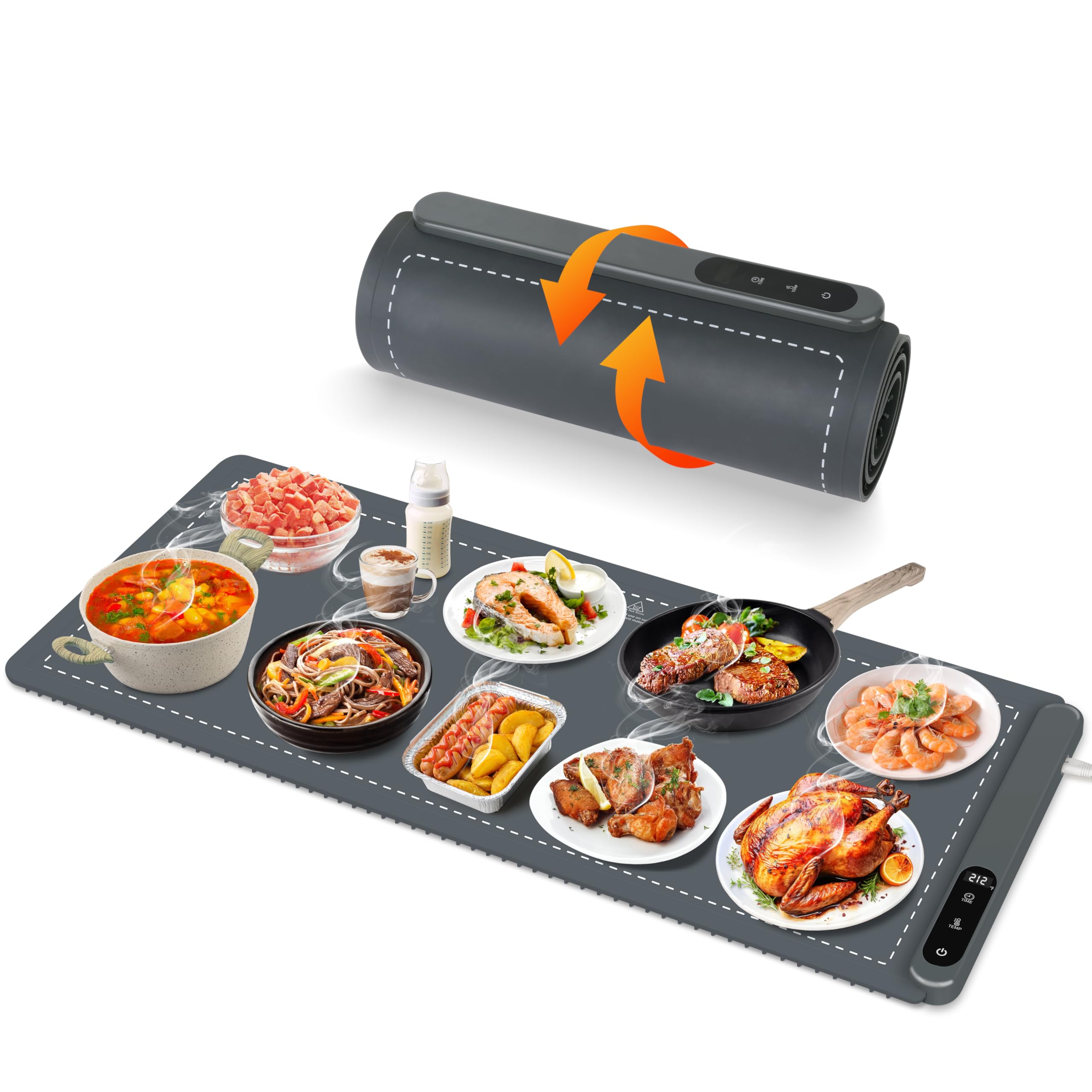 OcePor Warming Mat for Food,(XXL 36 x16 ) Electric Warming Tray,Extra Large Food Warmer Mat,Warming Pads for Food,Portable Heati